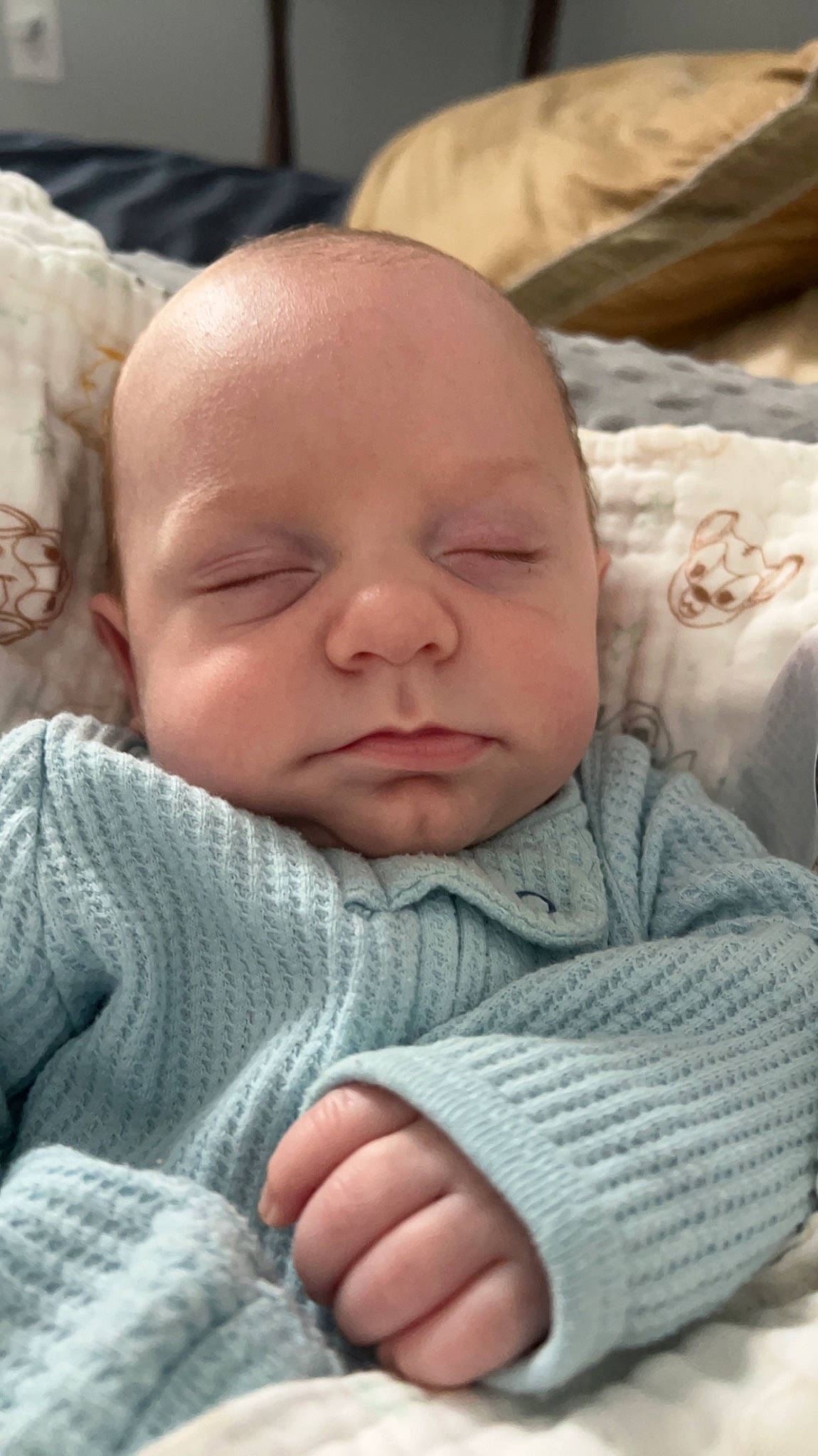 Gideon joined the competition — help win amazing prizes! baby, baby_toddler_clothing, bedtime, cheek, child, chin, comfort, eye, finger, head, linens, mouth, nose, person, skin, sleeve, textile, thumb, toddler, wool