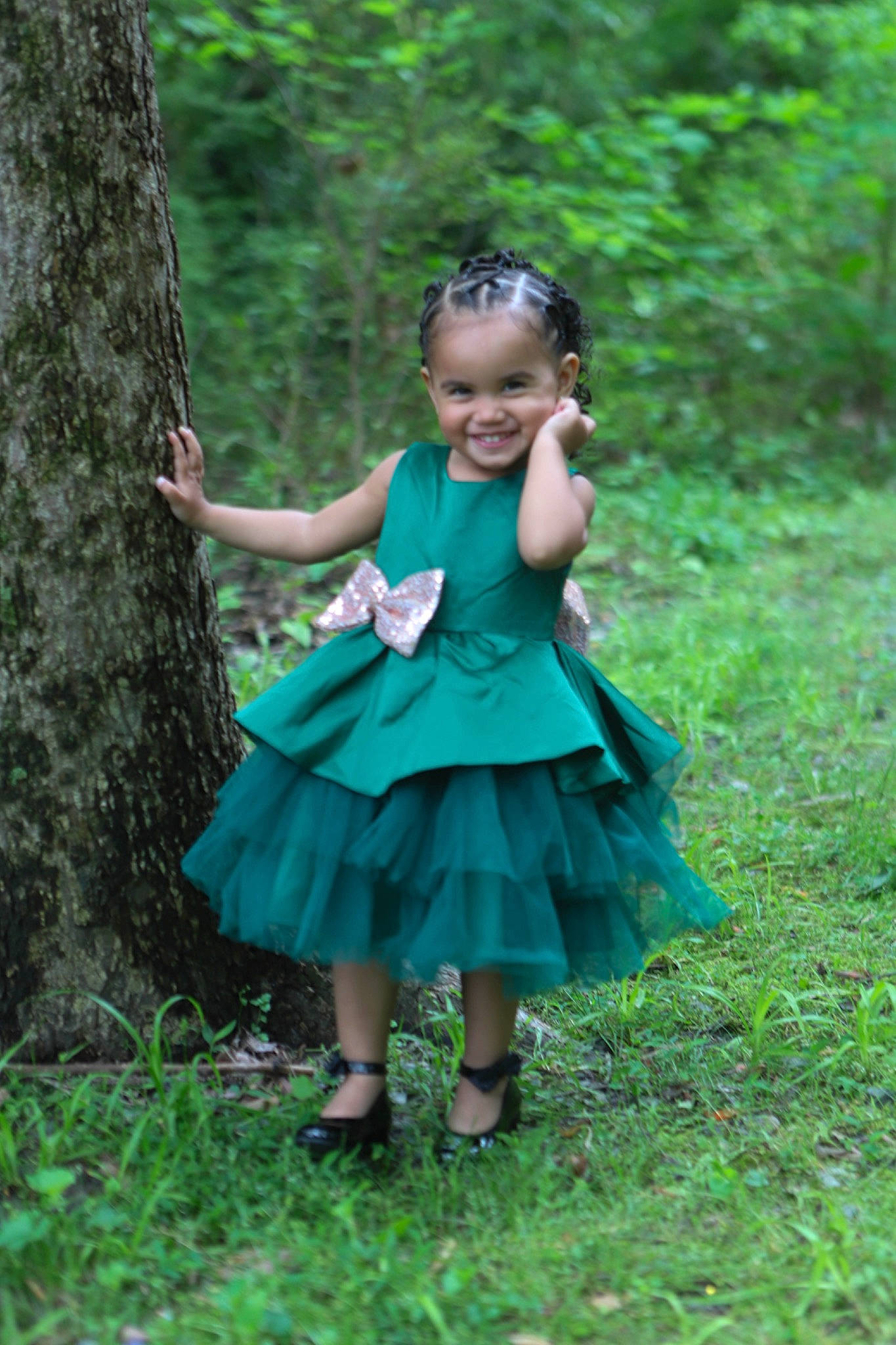 Rayne joined the competition — help win amazing prizes! botany, day_dress, dress, electric_blue, forest, formal_wear, grass, grassland, happy, joy, jungle, leaf, meadow, natural_environment, people_in_nature, person, plant, smile, terrestrial_plant, toddler