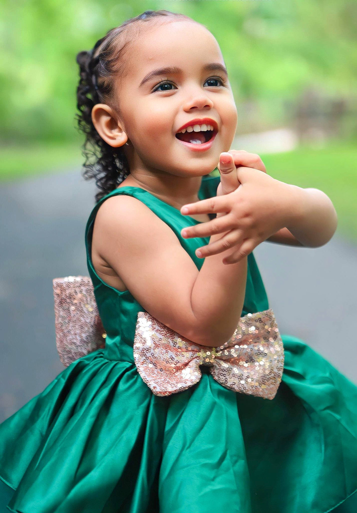 Rayne joined the competition — help win amazing prizes! arm, baby_toddler_clothing, day_dress, dress, eye, face, flash_photography, grass, green, hand, happy, head, iris, leaf, lip, people_in_nature, person, pink, plant, skin