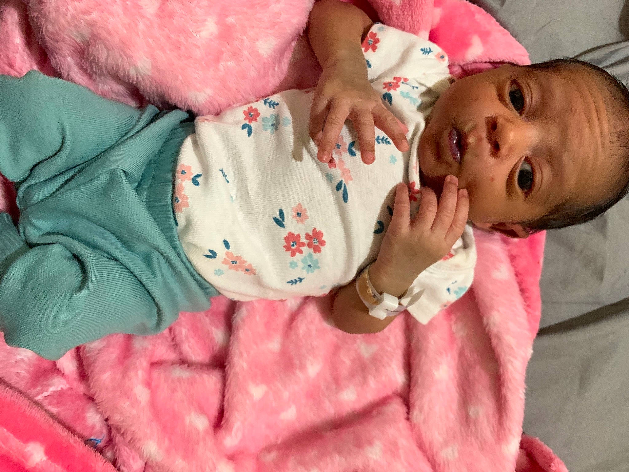 Raelynn joined the competition — help win amazing prizes! baby, bedding, bedtime, blanket, cheek, child, linens, nap_mat, person, pink, skin, textile, toddler