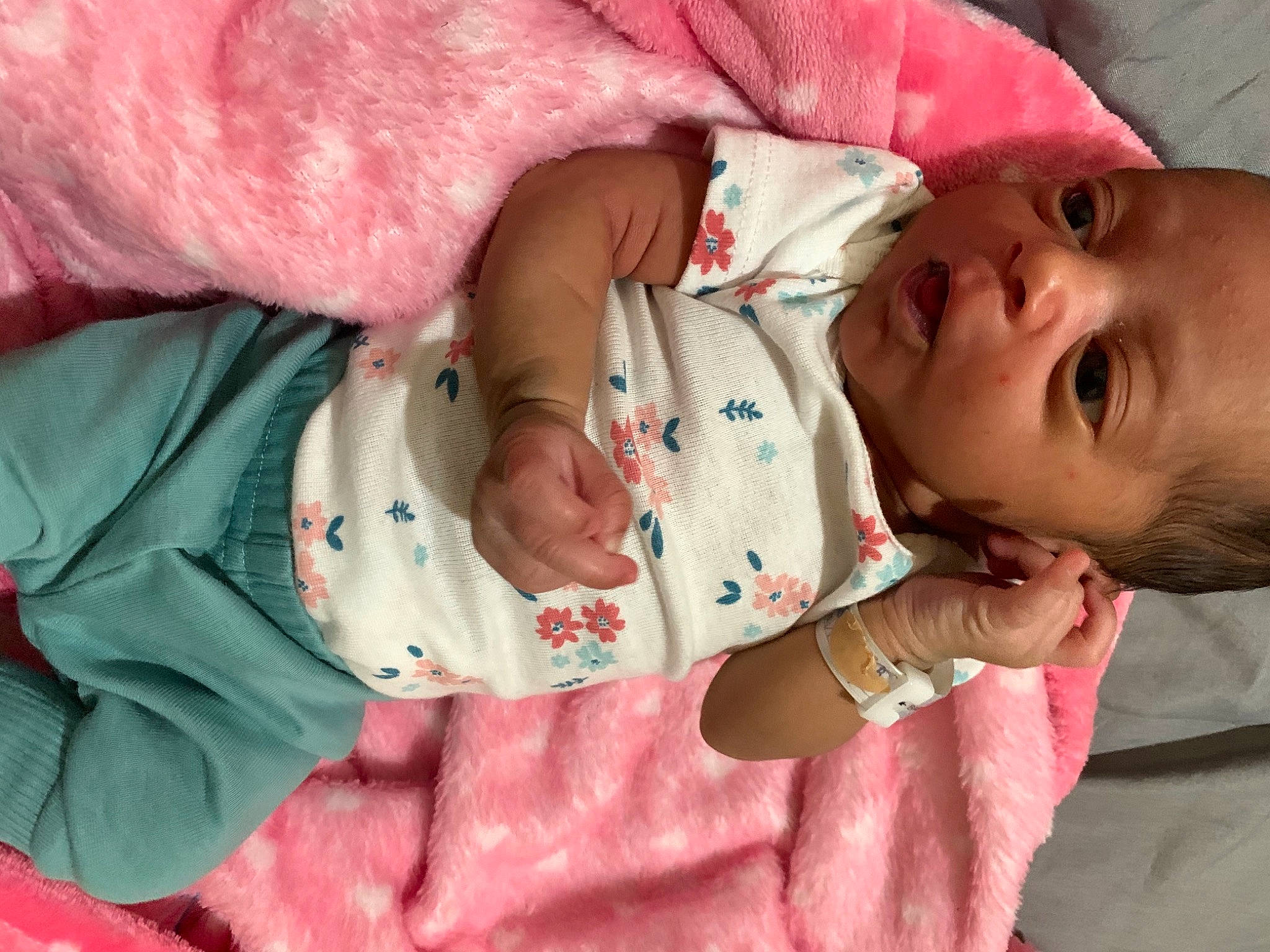 Raelynn is registered to the contest to win money with this photo: baby, bedtime, cheek, child, mouth, nose, person, pink, skin, toddler