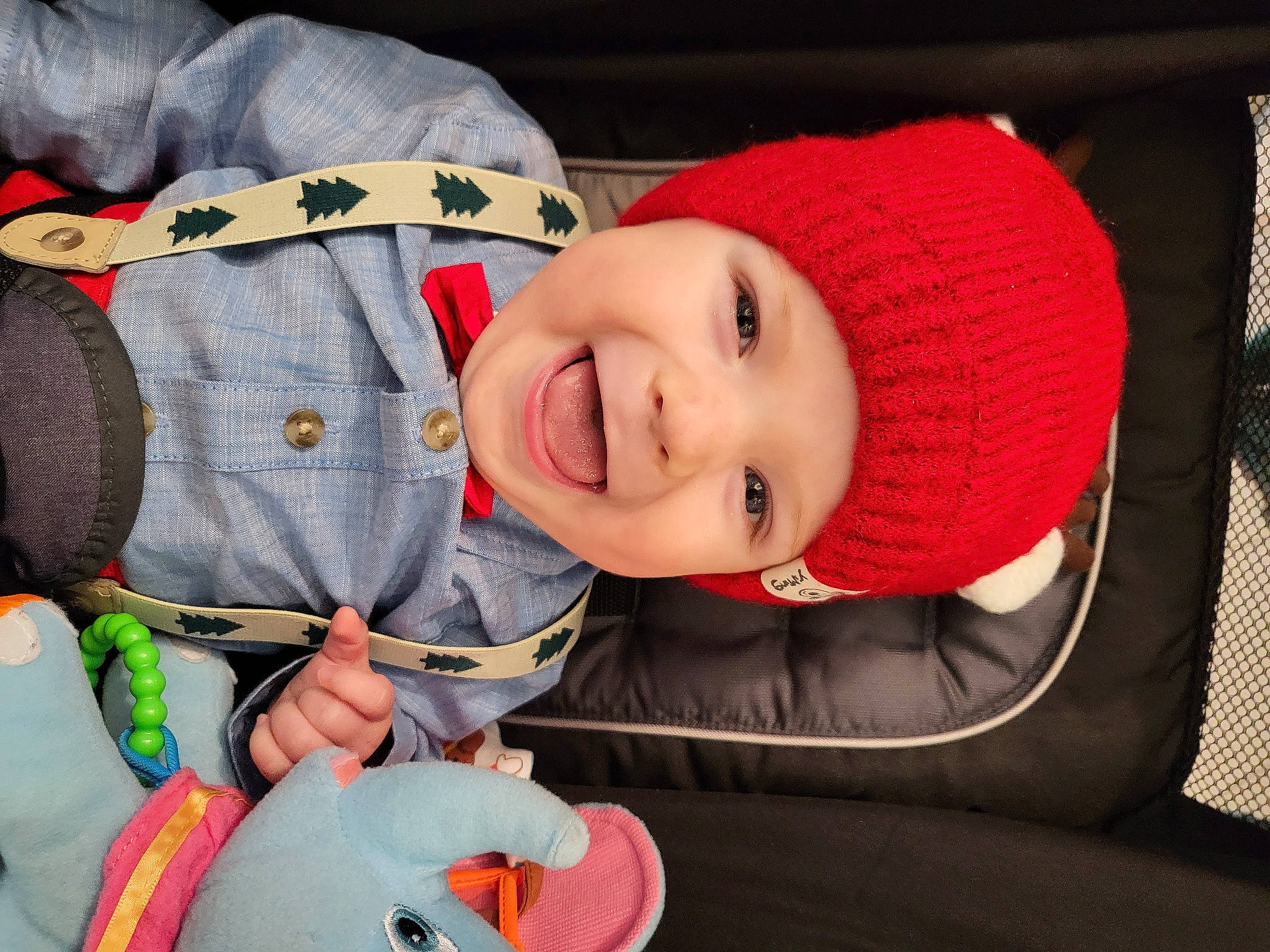 Emmerson joined the competition — help win amazing prizes! baby, baby_toddler_clothing, cap, cheek, child, clothing, eye, face, facial_expression, happy, head, headgear, headwear, lip, nose, outerwear, person, product, skin, sleeve