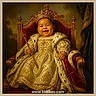 Serenity joined the competition — help win amazing prizes! baby, child, portrait, smiling, throne, crown, royal, monarch, scepter, dress, gold, fur, ornate, chair, indoor, painting, dramatic_lighting, vintage_style, website_text, regal