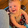 Mateo joined the competition — help win amazing prizes! animal, baby, blue, child, clothing, cute, dog, expression, face, happy, indoor, infant, joy, person, pet, playtime, seat, smiling, toy_car, wooden_floor