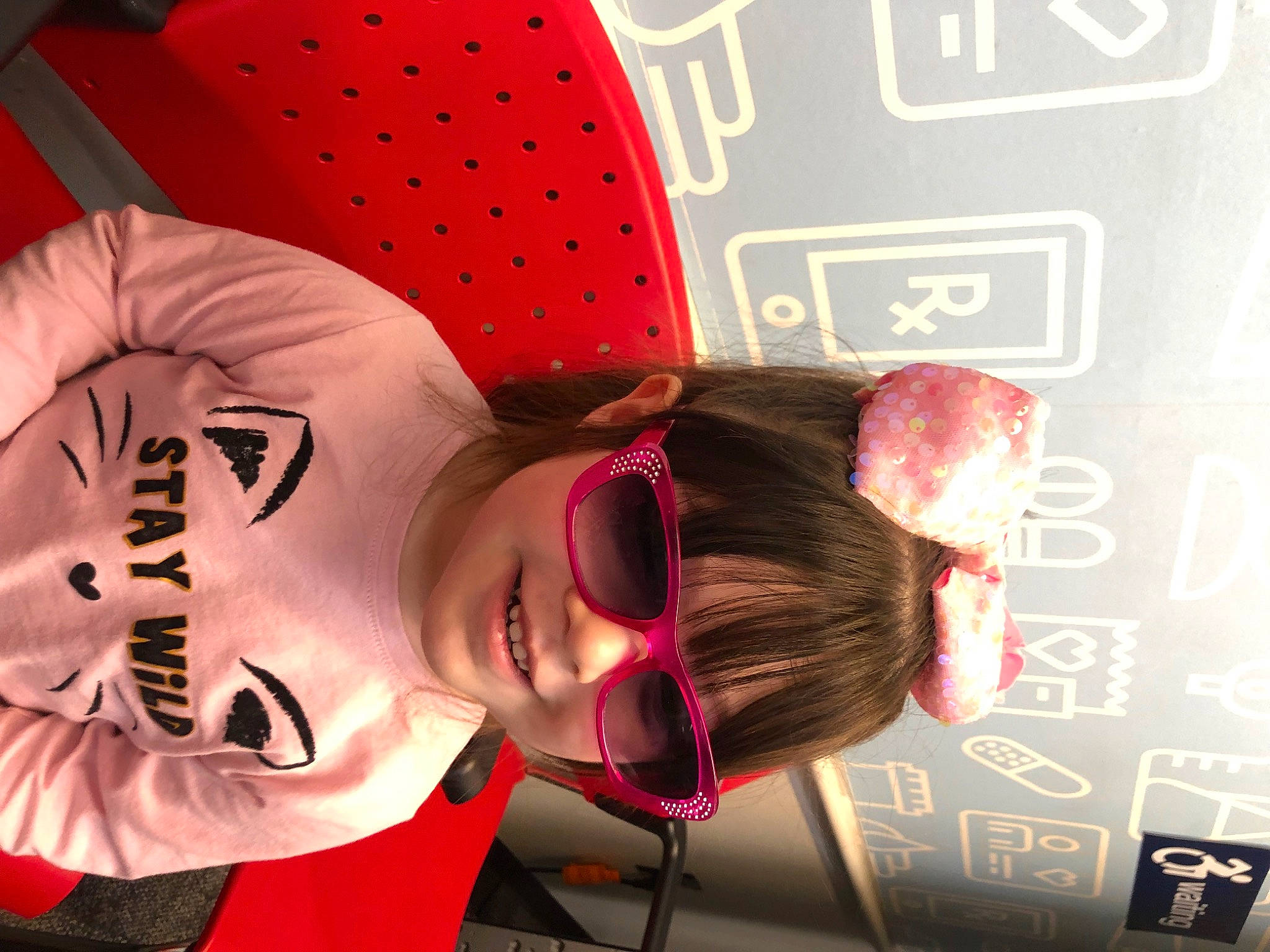 Eliana joined the competition — help win amazing prizes! beauty, cool, eyelash, eyewear, font, glasses, goggles, hairstyle, happy, headgear, joy, lip, lipstick, magenta, mouth, orange, person, pink, red, smile