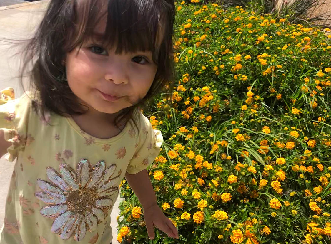 Bonnie joined the competition — help win amazing prizes! annual_plant, baby_toddler_clothing, beauty, botany, daisy_family, flower, flowering_plant, grass, groundcover, happy, joy, meadow, people_in_nature, person, petal, plant, shrub, smile, spring, summer