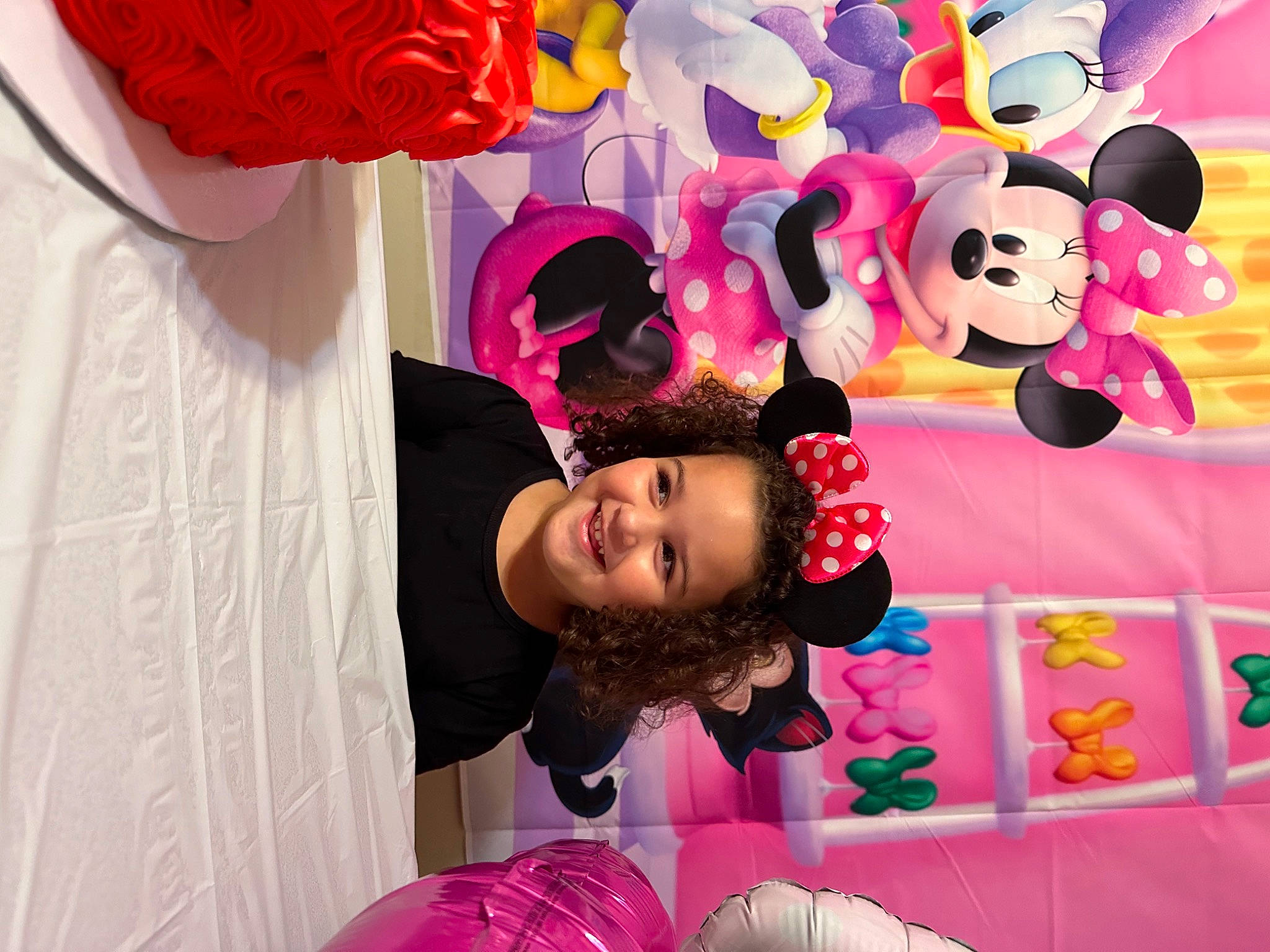 Seline is registered to the contest to win money with this photo: art, child, curtain, event, facial_expression, fun, happy, joy, leisure, magenta, party, pattern, peach, person, photograph, pink, purple, recreation, red, smile