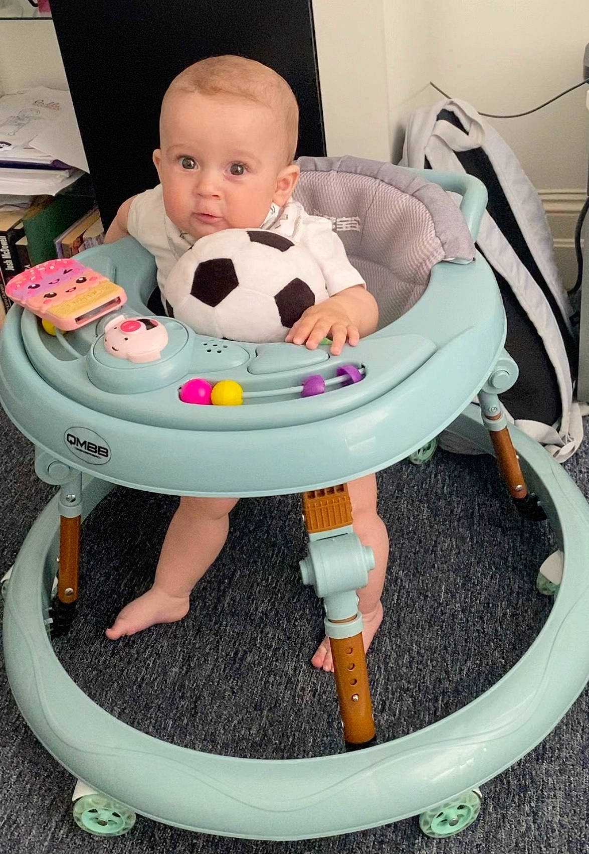 Matthias is registered to the contest to win money with this photo: baby, baby_carriage, baby_products, baby_safety, baby_toddler_clothing, baby_toys, chair, child, circle, comfort, fun, household_supply, laundry_basket, person, plastic, play, product, room, sitting, toddler