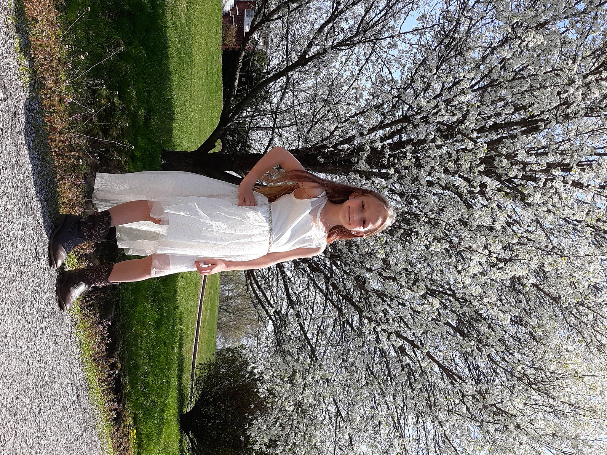 Kenleigh joined the competition — help win amazing prizes! blossom, dress, fun, grass, happy, joy, landscape, leisure, people_in_nature, person, plant, recreation, reflection, shadow, sunglasses, sunlight, tree, trunk, vacation