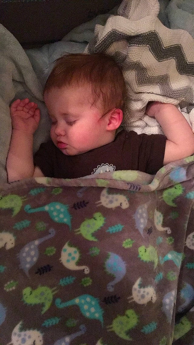 Nicholas joined the competition — help win amazing prizes! baby, baby_toddler_clothing, bedtime, child, comfort, ear, finger, human, linens, nap, nightwear, person, skin, sleep, toddler