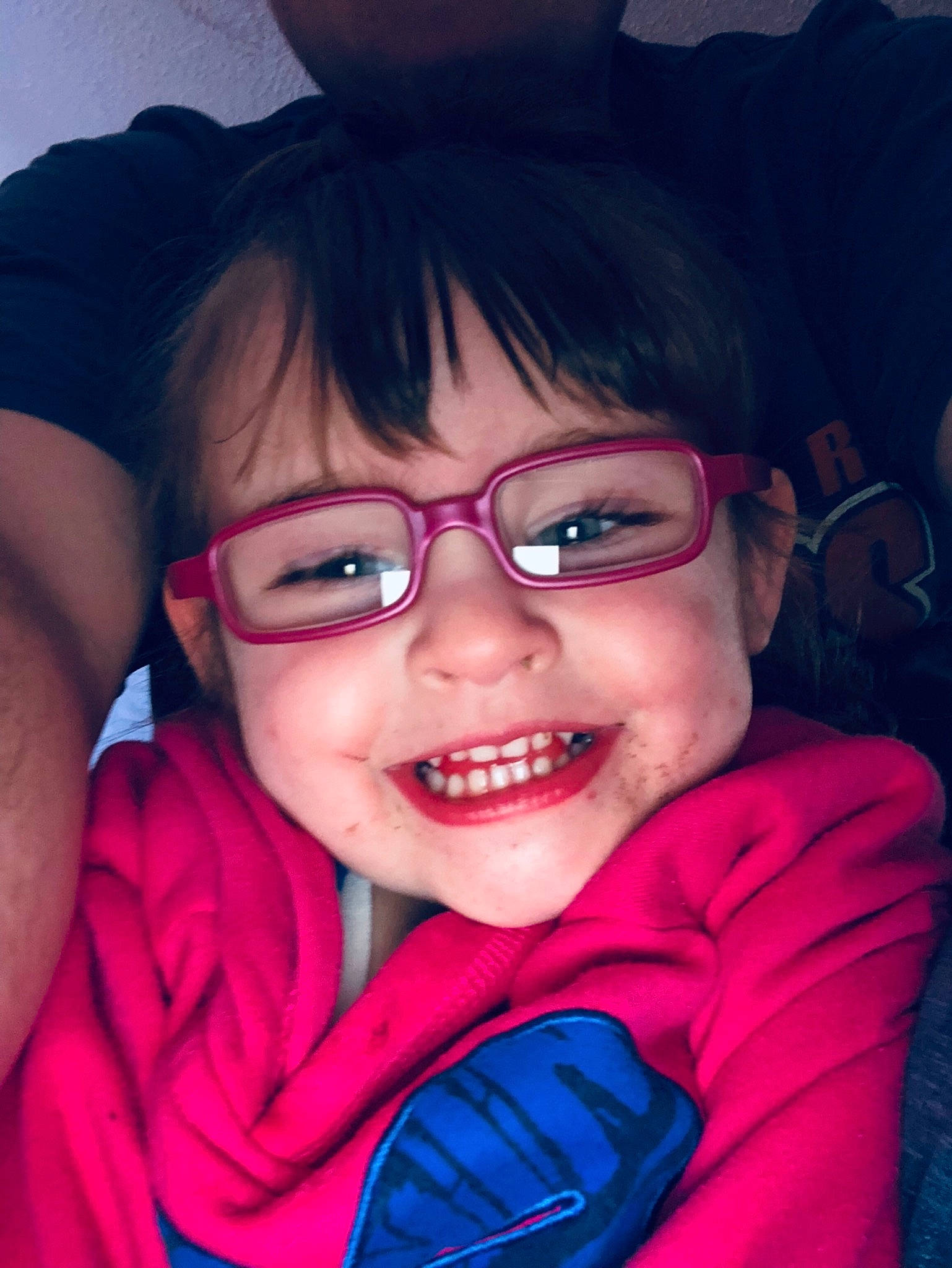 Adelaide joined the competition — help win amazing prizes! beauty, cheek, child, chin, emotion, eye, eyebrow, eyewear, face, facial_expression, glasses, head, joy, lip, nose, person, pink, purple, skin, smile
