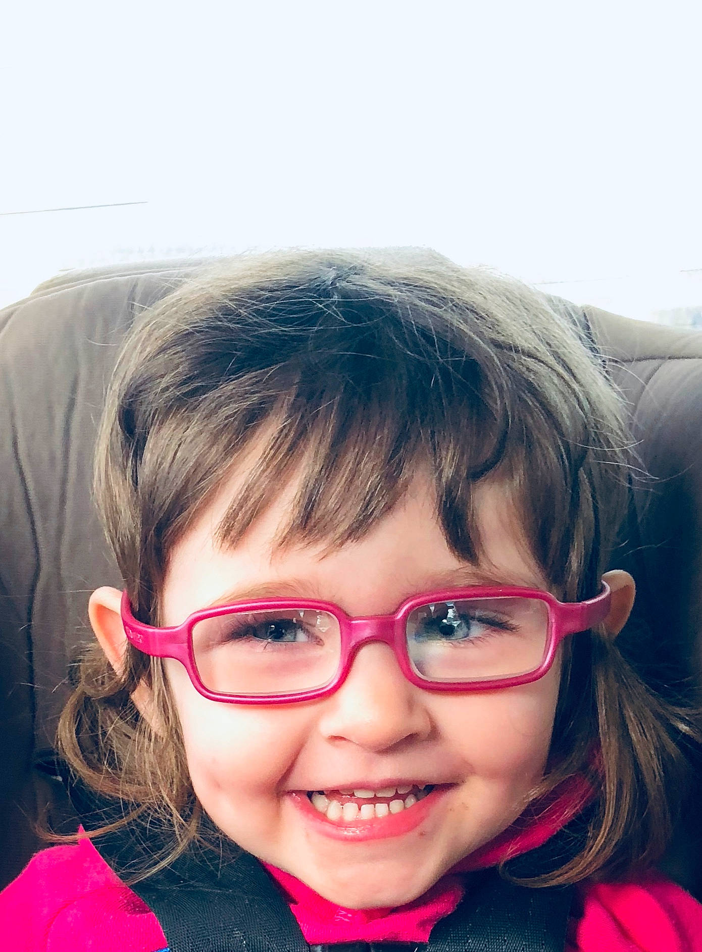Adelaide is registered to the contest to win money with this photo: brown_hair, cheek, child, chin, cool, ear, eye, eyebrow, eyewear, face, forehead, fun, girl, glasses, joy, lip, nose, person, pink, smile
