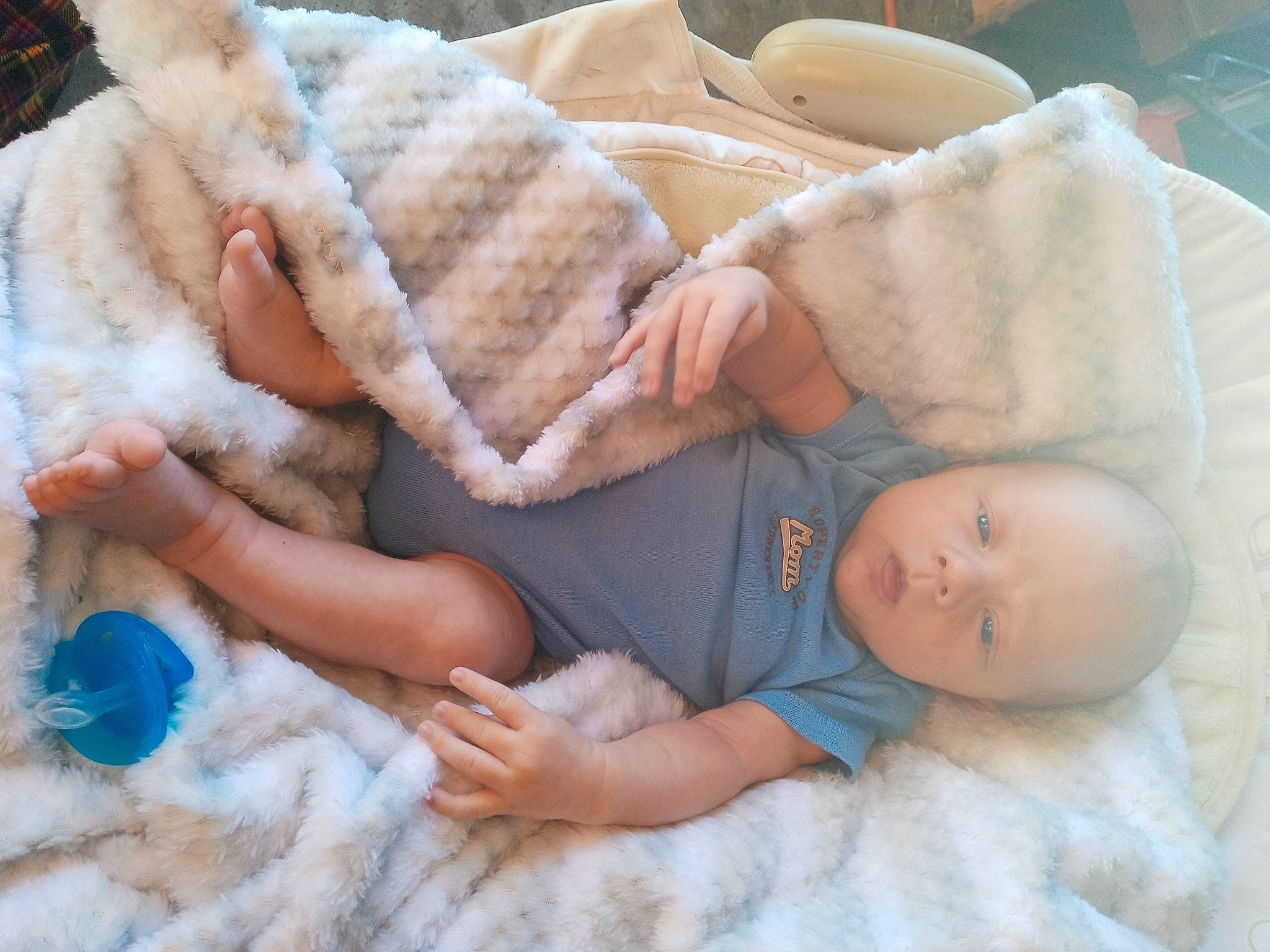 Johnnie joined the competition — help win amazing prizes! abdomen, arm, baby, baby_sleeping, baby_toddler_clothing, barefoot, bedtime, child, comfort, eye, finger, foot, gesture, human_body, leg, linens, nail, person, product, skin