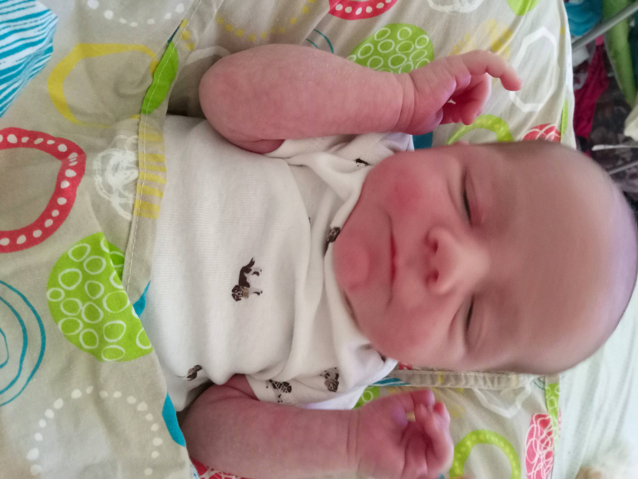 Hugh joined the competition — help win amazing prizes! baby, baby_products, baby_safety, baby_toddler_clothing, cheek, child, comfort, head, iris, linens, nightwear, nose, pattern, person, pink, room, skin, sleeve, textile, toddler