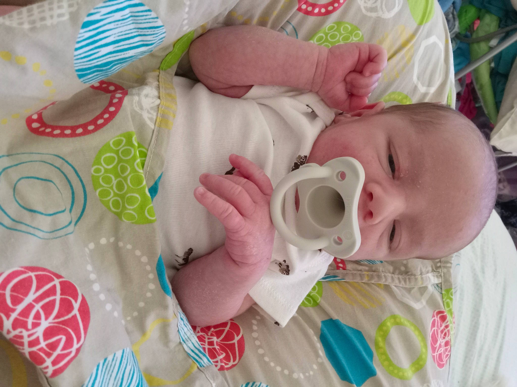 Hugh joined the competition — help win amazing prizes! baby, baby_products, baby_safety, baby_toddler_clothing, child, circle, drinkware, event, eyelash, linens, nail, pattern, person, pink, product, serveware, skin, sleeve, tableware, toddler