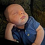 Grayson joined the competition — help win amazing prizes! baby, sleeping, infant, blue_clothing, couch, hand, face, peaceful, resting, indoors, portrait, child, young, relaxing, cute, skin, head, closed_eyes, comfort, cozy