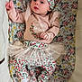 Line joined the competition — help win amazing prizes! baby, infant, child, floral, blanket, headband, tutu, cushion, baby_seat, clothing, patterned_pants, socks, cute, portrait, lying_down, indoors, soft_lighting, expression, hand, face