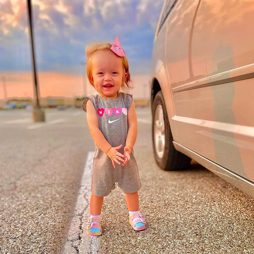 Letty joined the competition — help win amazing prizes! asphalt, automotive_lighting, automotive_tire, baby_toddler_clothing, car, cloud, grass, happy, joy, leisure, people_in_nature, person, sky, smile, standing, t_shirt, tire, toddler, travel, van