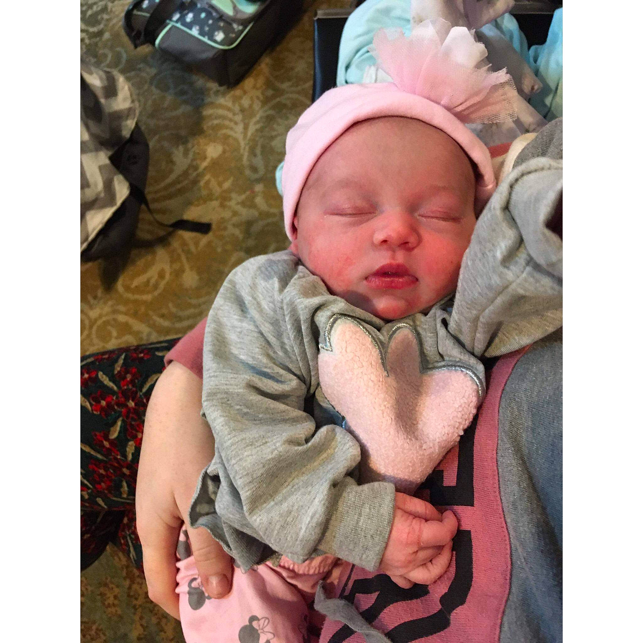 Zaylinn joined the competition — help win amazing prizes! baby, baby_products, bonnet, cheek, child, head, headgear, person, pink, product, sleep, snapshot, toddler