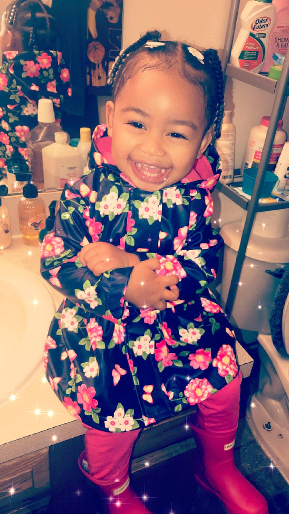 Breelle is registered to the contest to win money with this photo: baby_toddler_clothing, cheek, child, cool, happy, joy, outerwear, person, pink, skin, smile, toddler