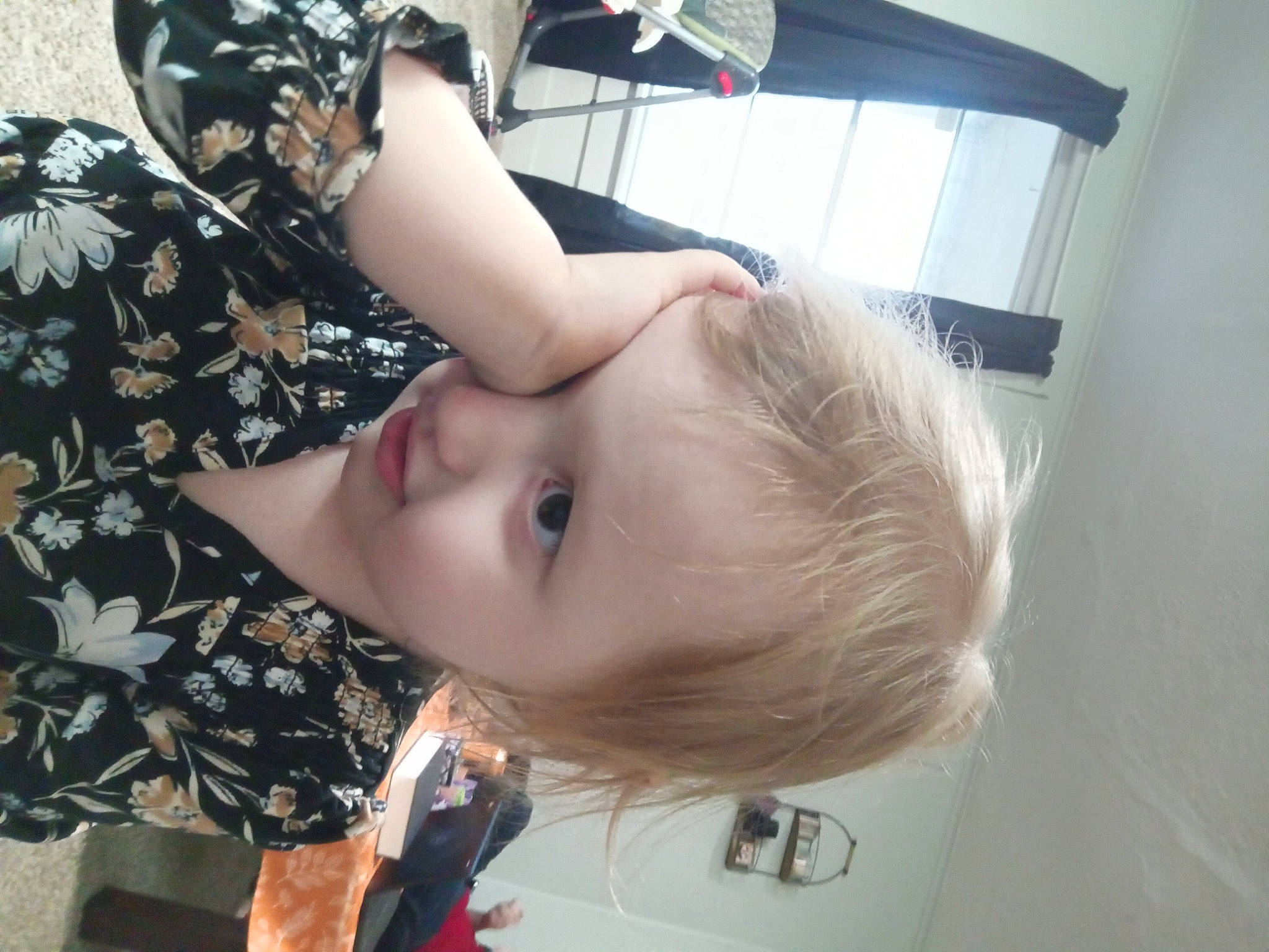 Adalynn joined the competition — help win amazing prizes! baby, baby_toddler_clothing, blurred, cheek, child, elbow, eyelash, fun, pattern, person, skin, toddler