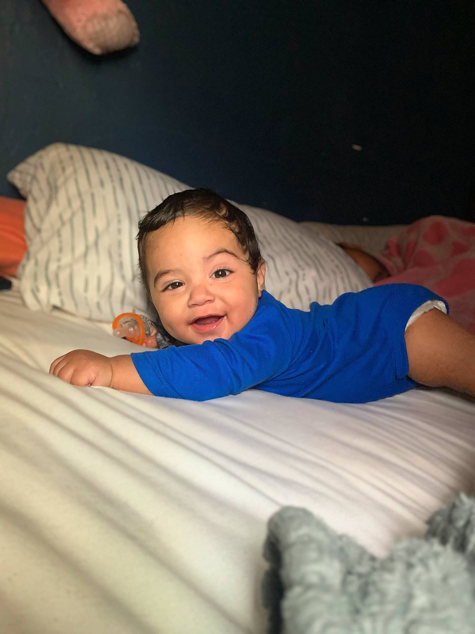 Kelvin joined the competition — help win amazing prizes! arm, baby, bed, bedtime, child, comfort, furniture, leisure, person, skin, sleep, smile, toddler, vacation