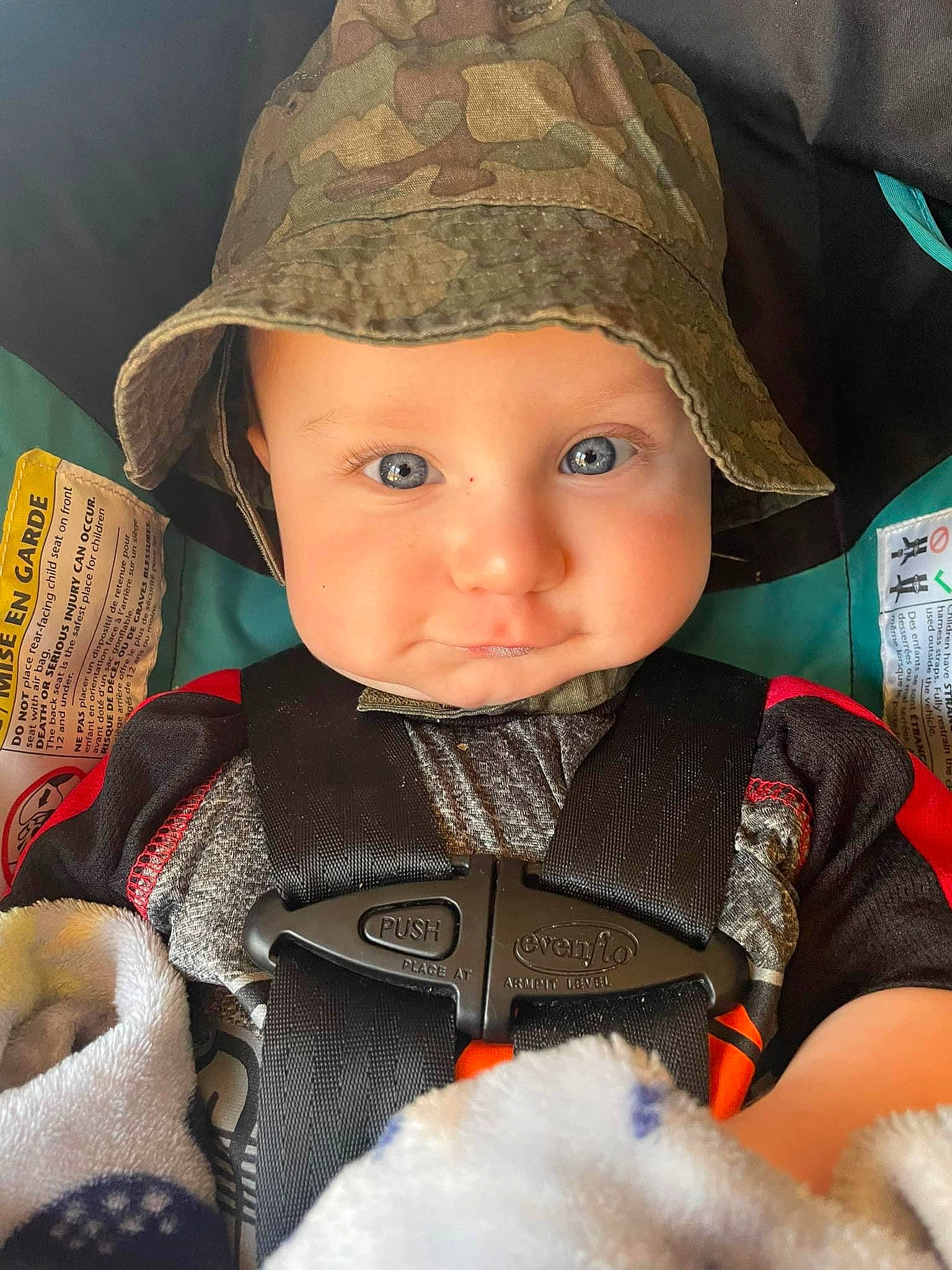 Harrison is registered to the contest to win money with this photo: baby, baby_toddler_clothing, cap, carmine, cheek, child, costume_hat, cowboy_hat, fashion_accessory, fun, hat, headgear, headwear, helmet, organ, outerwear, person, personal_protective_equipment, skin, sleeve