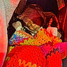 Moxie joined the competition — help win amazing prizes! baby, blanket, bundle, car_seat, child, clothing, cozy, crocheted_blanket, cute, gloves, hat, indoors, infant, peaceful, portrait, red_light, resting, sleeping, soft_lighting, warm