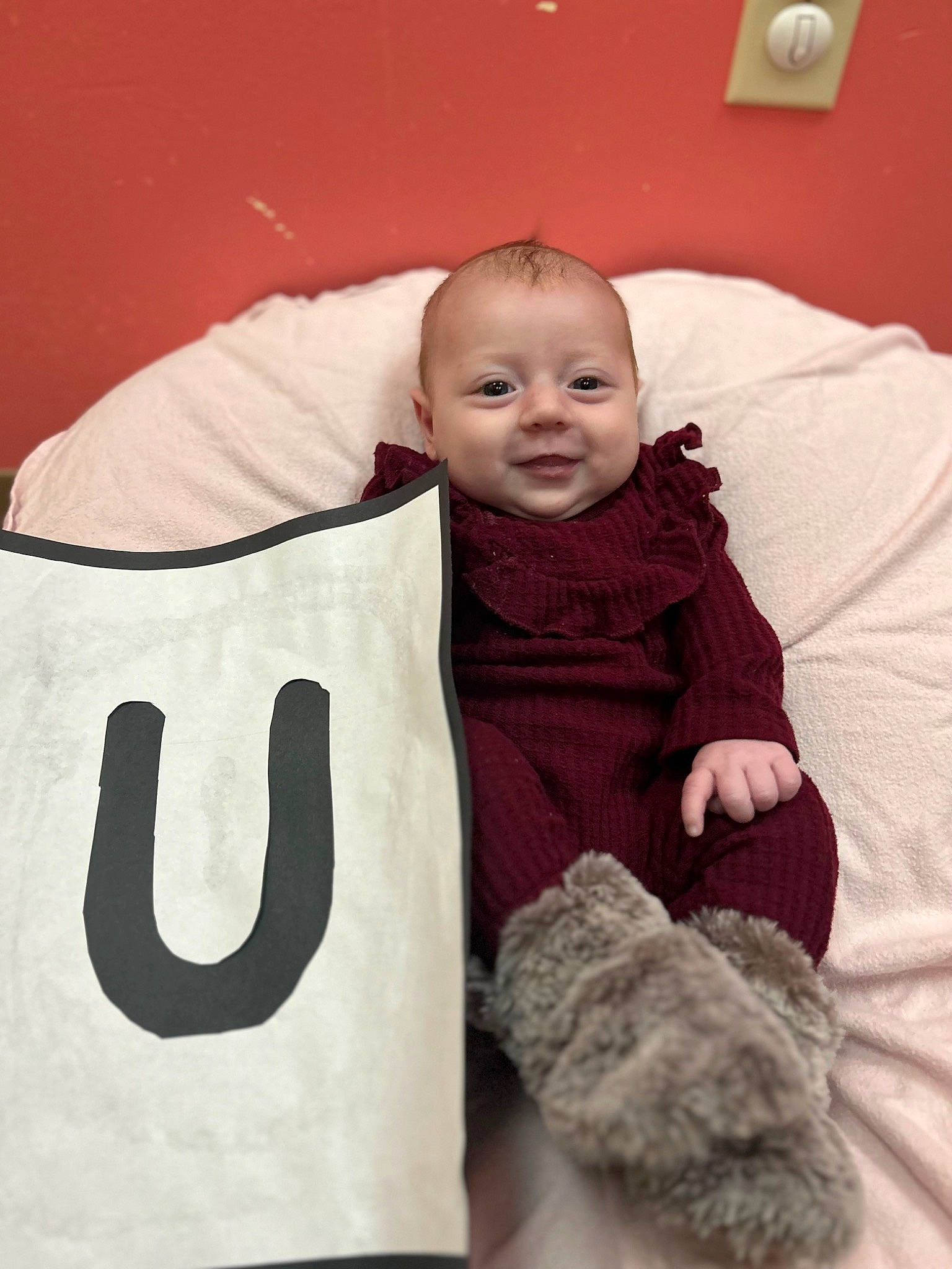Juliette joined the competition — help win amazing prizes! baby, baby_toddler_clothing, comfort, facial_expression, gesture, happy, human, jacket, jersey, joy, linens, mammal, outerwear, person, product, skin, sleeve, smile, standing, t_shirt