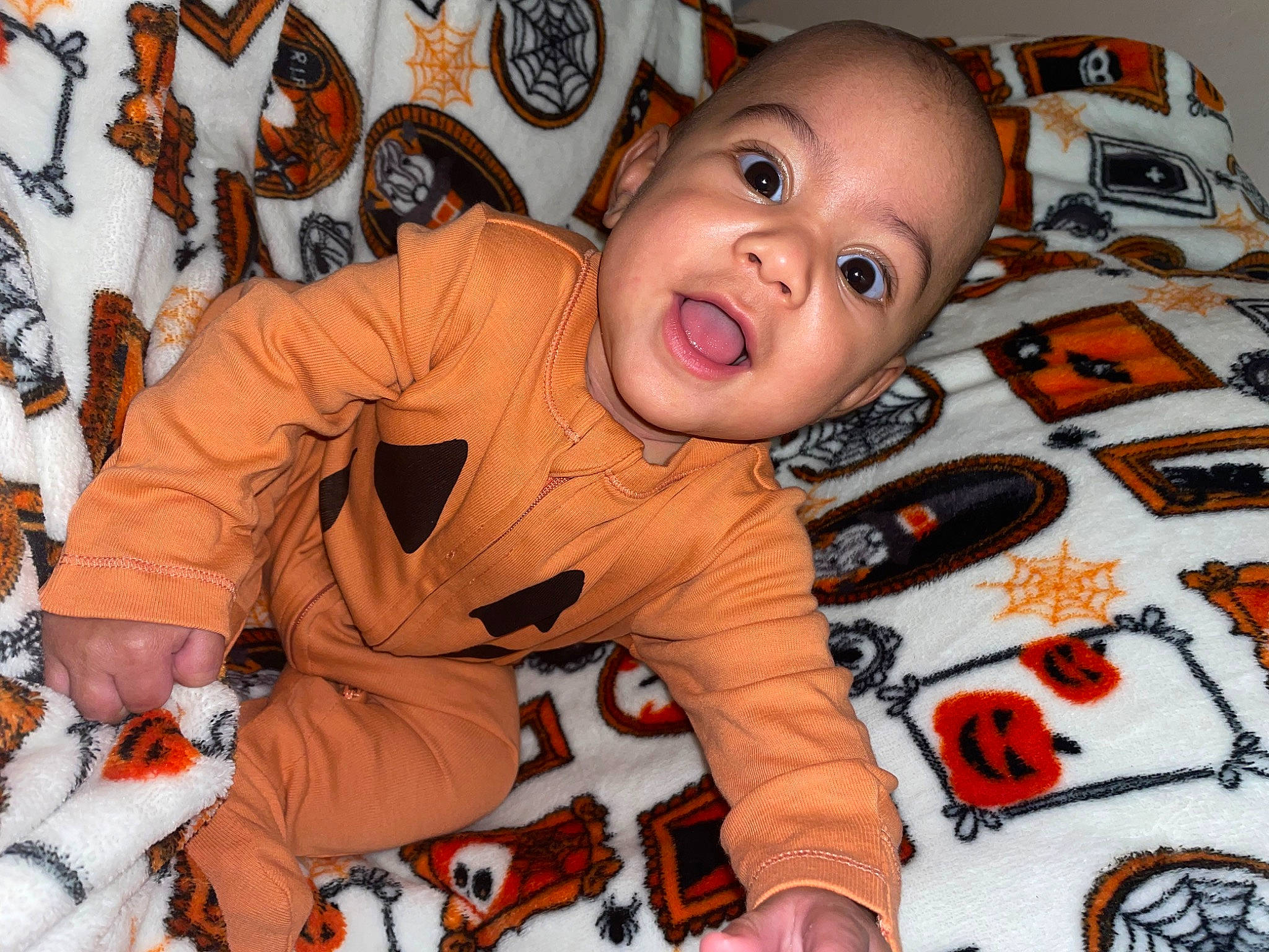 Amiyah joined the competition — help win amazing prizes! baby, baby_products, baby_toddler_clothing, baby_toys, cheek, child, fun, happy, linens, orange, pattern, person, room, smile, textile, toddler, toy
