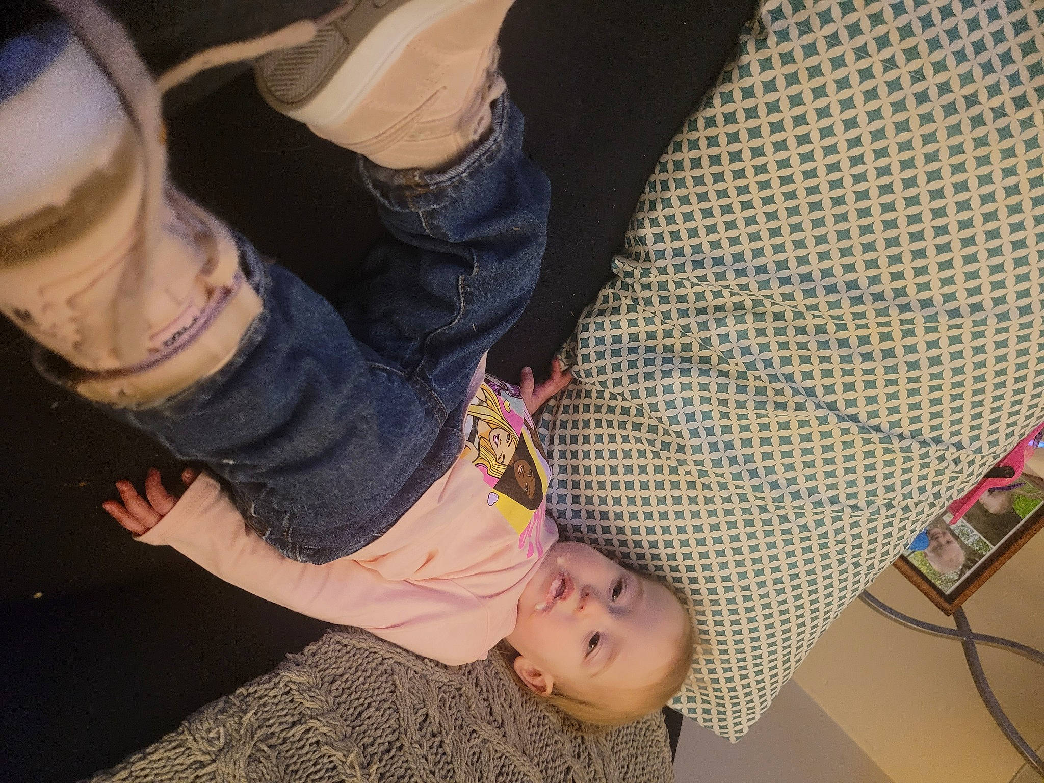 Lindsay joined the competition — help win amazing prizes! barefoot, beer, comfort, denim, elbow, finger, flooring, foot, fun, gesture, human_leg, joint, joy, knee, lap, leg, nail, person, sitting, thigh