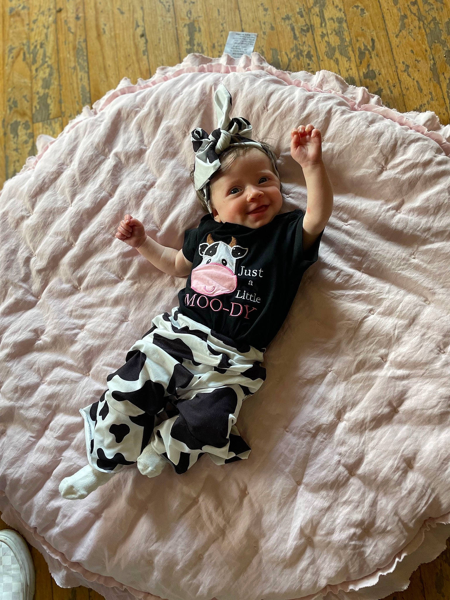 Peyton joined the competition — help win amazing prizes! baby, baby_toddler_clothing, child, comfort, face, fun, grass, happy, human_leg, joy, linens, mammal, pattern, person, recreation, shorts, sitting, sleeve, smile, t_shirt