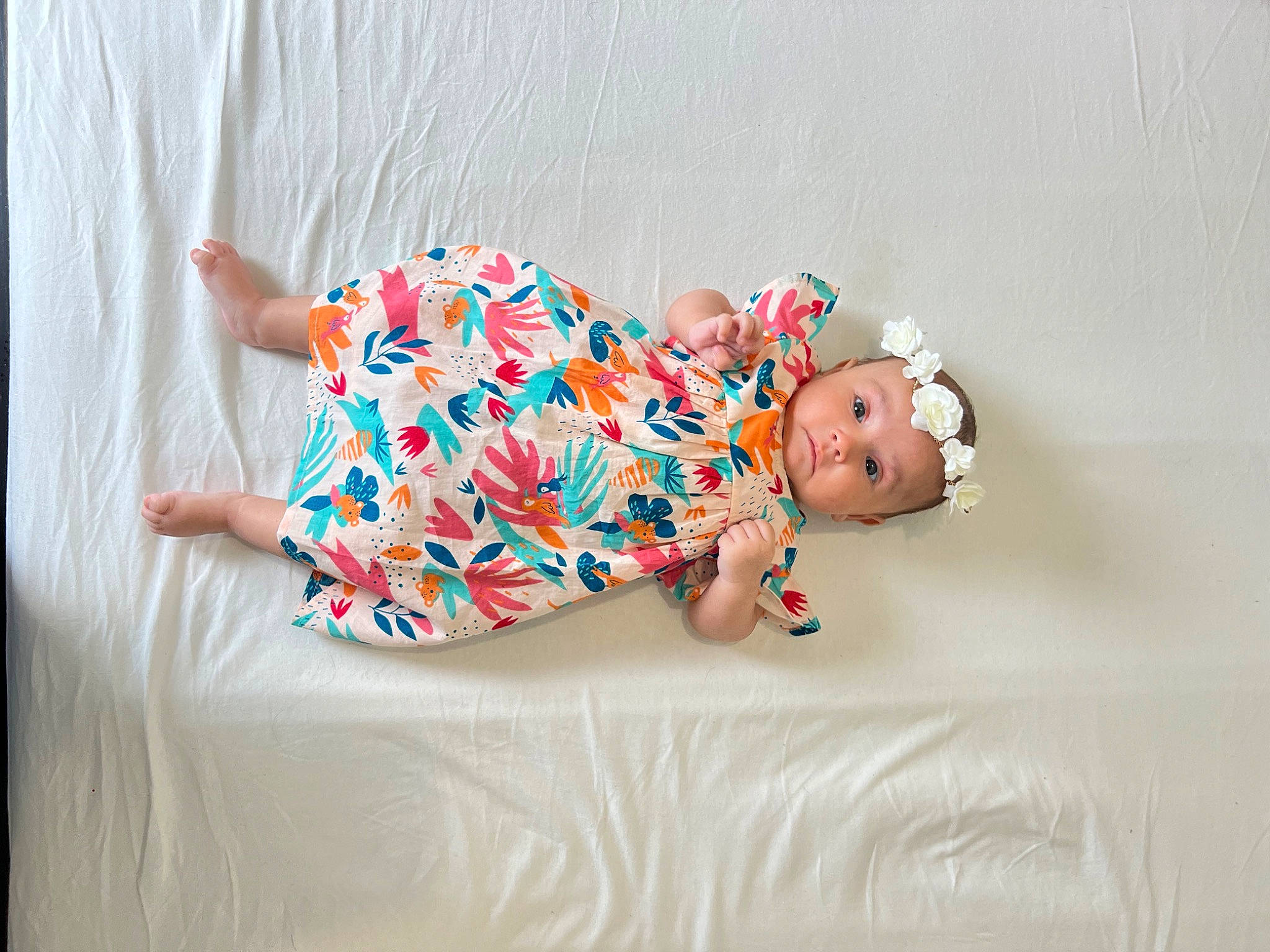 Bella a rejoint le concours — aidez-le/la à gagner de superbes lots ! baby, baby_toddler_clothing, child, comfort, day_dress, dress, flooring, fun, headwear, human_leg, linens, pattern, person, room, sitting, sleeve, thigh, toddler, wood
