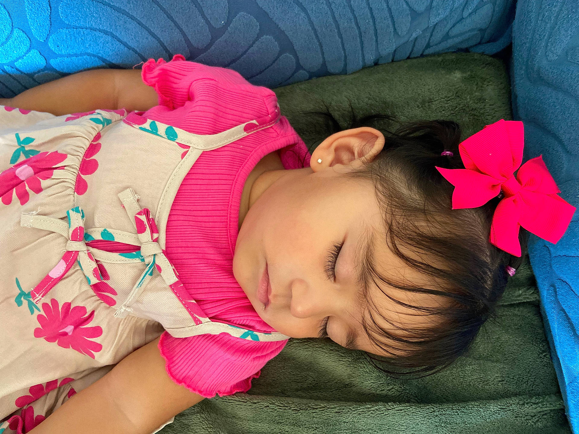 Zaniyah is registered to the contest to win money with this photo: baby, bed, blanket, bonnet, clothing, couch, cushion, dress, face, furniture, glove, hat, head, homedecor, newborn, person, photography, portrait, purple, sleeping