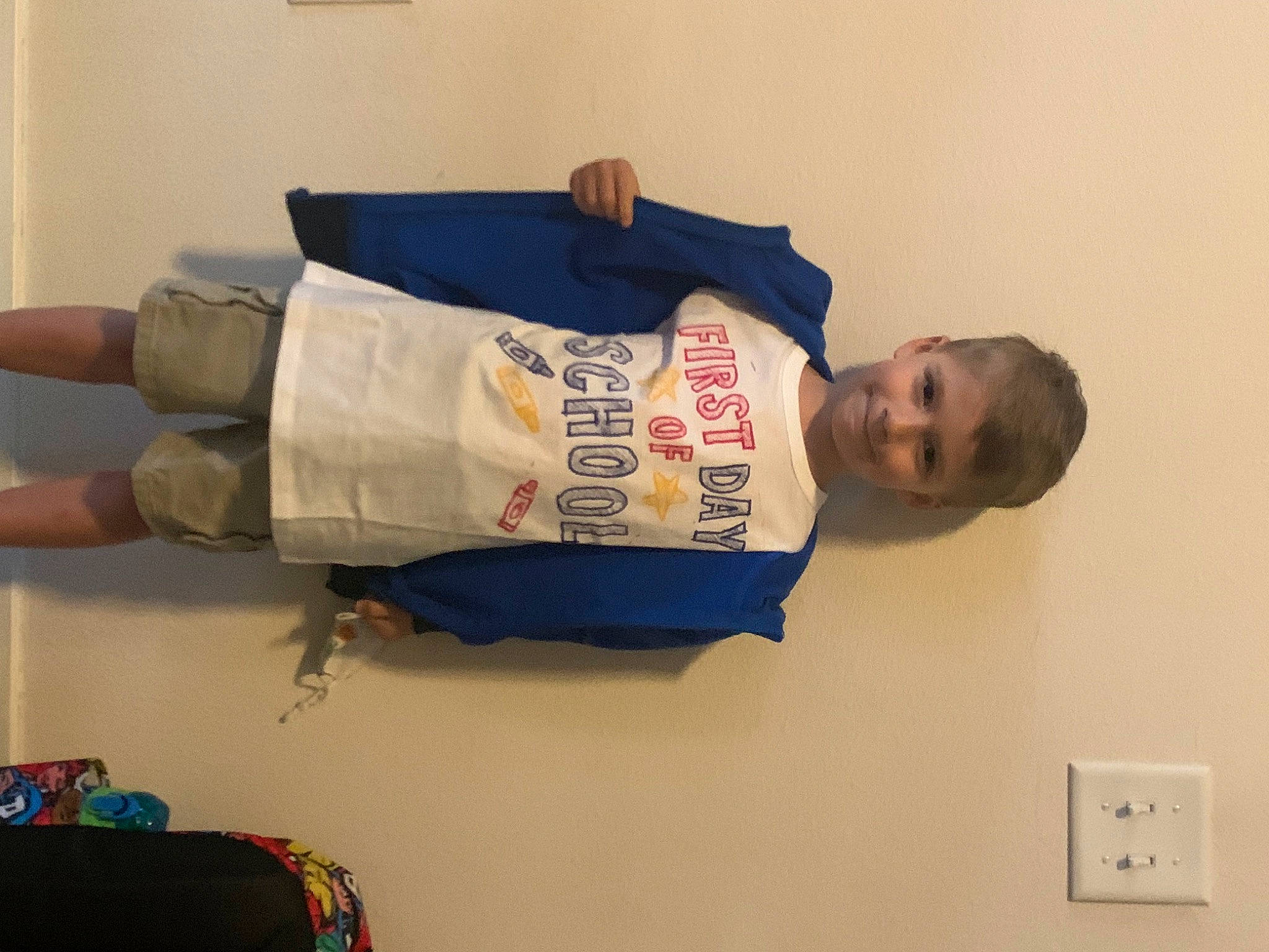 Elias joined the competition — help win amazing prizes! cleanliness, comfort, elbow, joint, joy, knee, light_switch, person, room, sleeve, smile, t_shirt, wall_plate, wall_socket, wrist