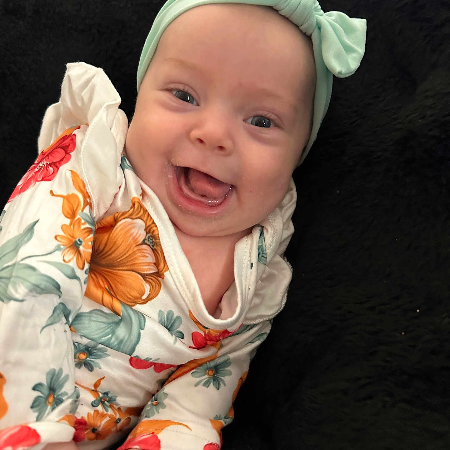 Harlee joined the competition — help win amazing prizes! accessories, baby, babylaughing, bonnet, clothing, dress, face, happy, hat, head, jewelry, laughing, necklace, newborn, person, photography, portrait, smile