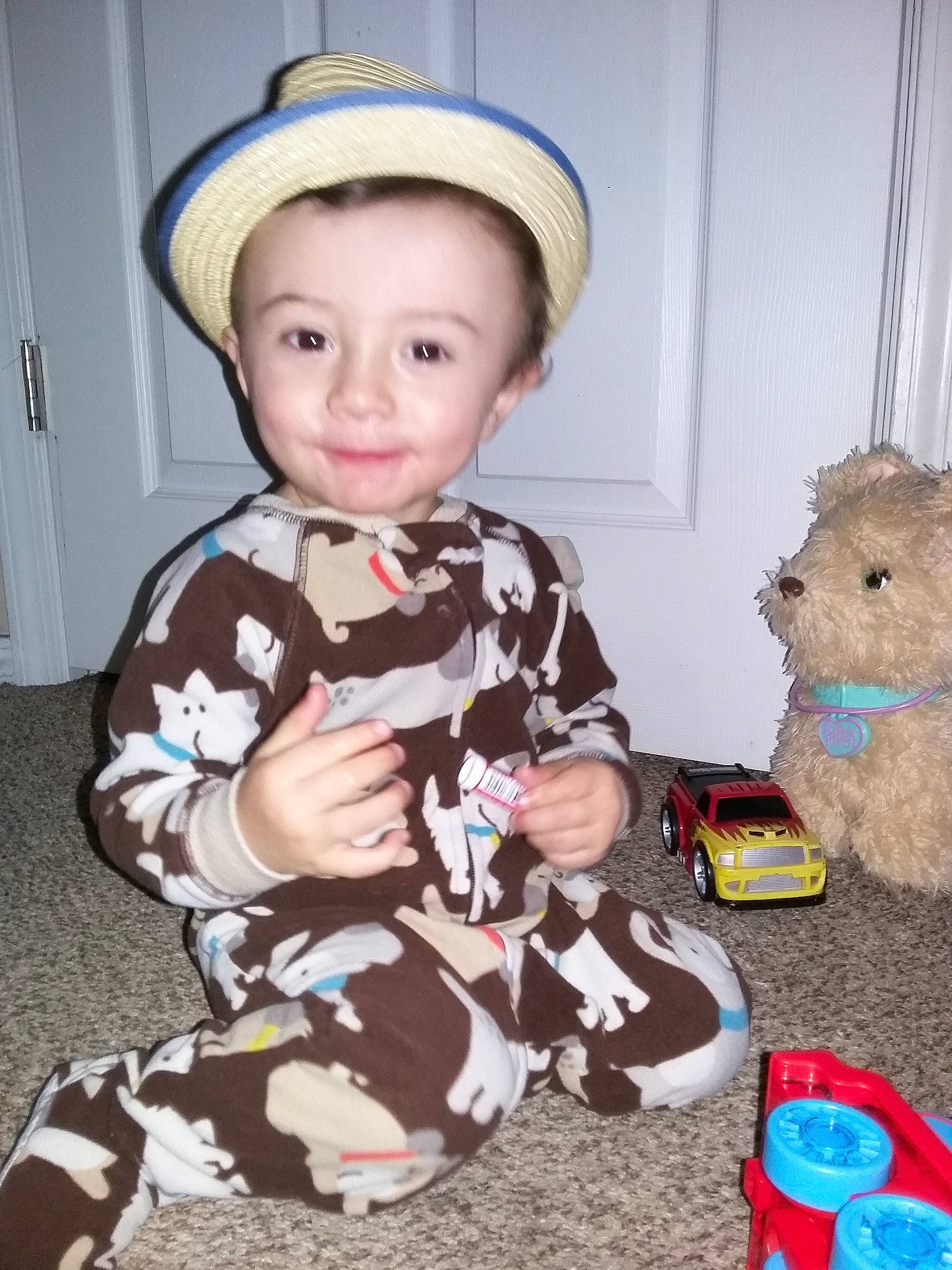 Ian joined the competition — help win amazing prizes! baby_toddler_clothing, child, person, play, teddy_bear, toddler, toy