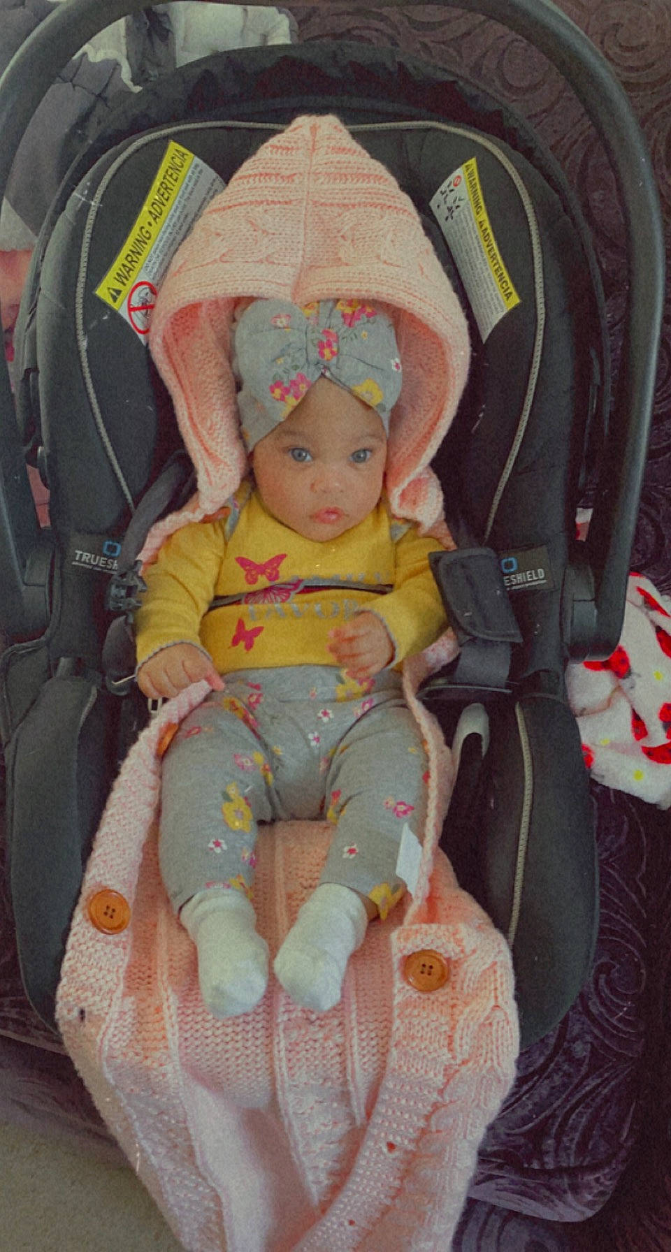 Nariah is registered to the contest to win money with this photo: auto_part, baby, baby_carriage, baby_products, baby_safety, baby_toddler_clothing, bag, car_seat, chair, cheek, child, comfort, eye, fun, headwear, infant_bed, lap, person, product, sitting