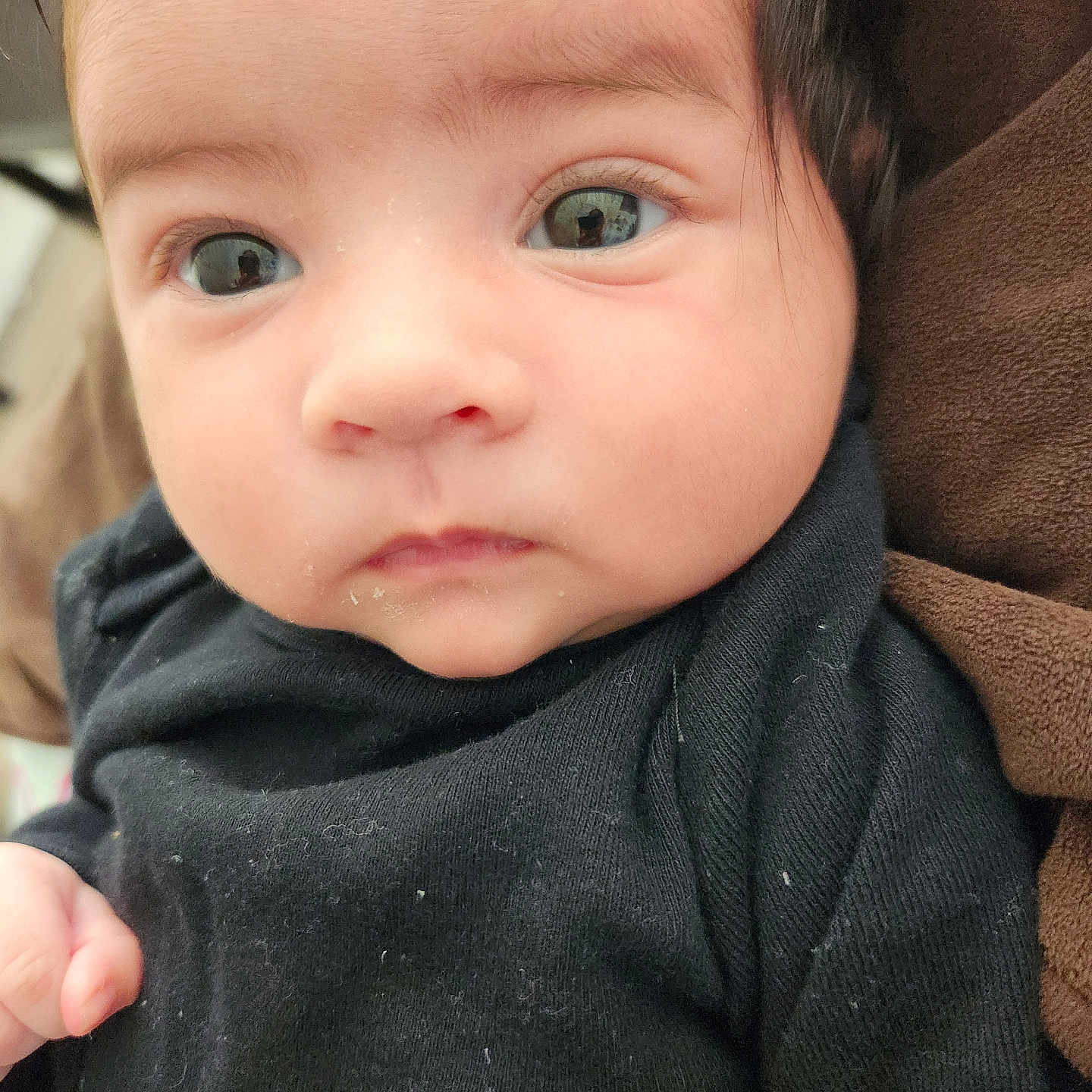Inaya joined the competition — help win amazing prizes! baby, bodypart, clothing, face, finger, fleece, hand, happy, head, hood, hoodie, knitwear, newborn, pants, person, photography, portrait, smile, sweater, sweatshirt