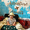 baby, child, hat, suitcase, globe, map, travel, adventure, indoor, portrait, clothing, blanket, red_suitcase, decor, person, cute, striped_shirt, floor_map, playful, seated