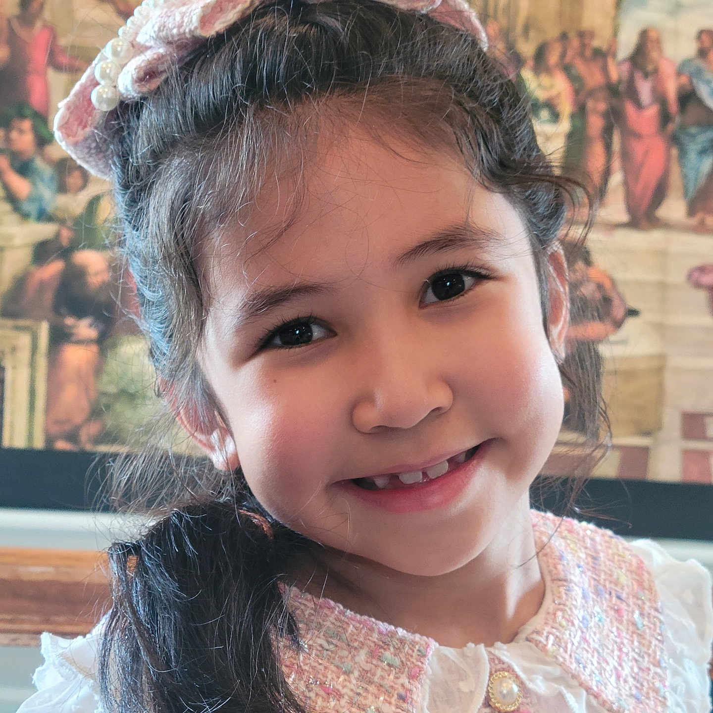 Valerye is registered to the contest to win money with this photo: accessories, adult, bonnet, boy, child, clothing, dress, face, female, girl, happy, hat, head, headband, male, person, photography, portrait, smile, woman