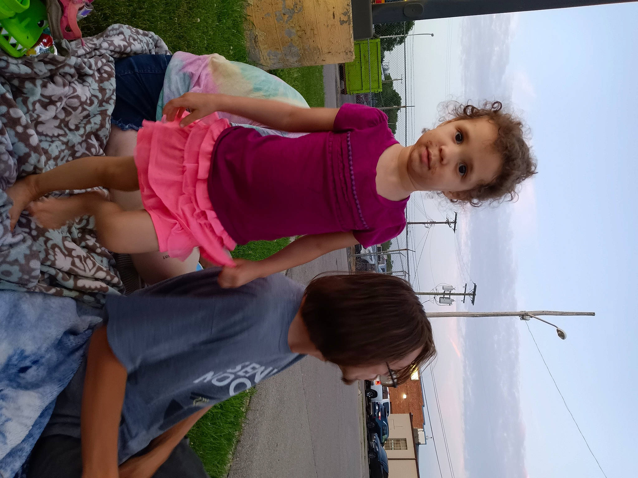 Jazzmyne is registered to the contest to win money with this photo: child, fun, happy, human_leg, leisure, magenta, person, photograph, pink, recreation, sandal, shorts, sky, smile, t_shirt, thigh, toddler, travel, tree, vacation