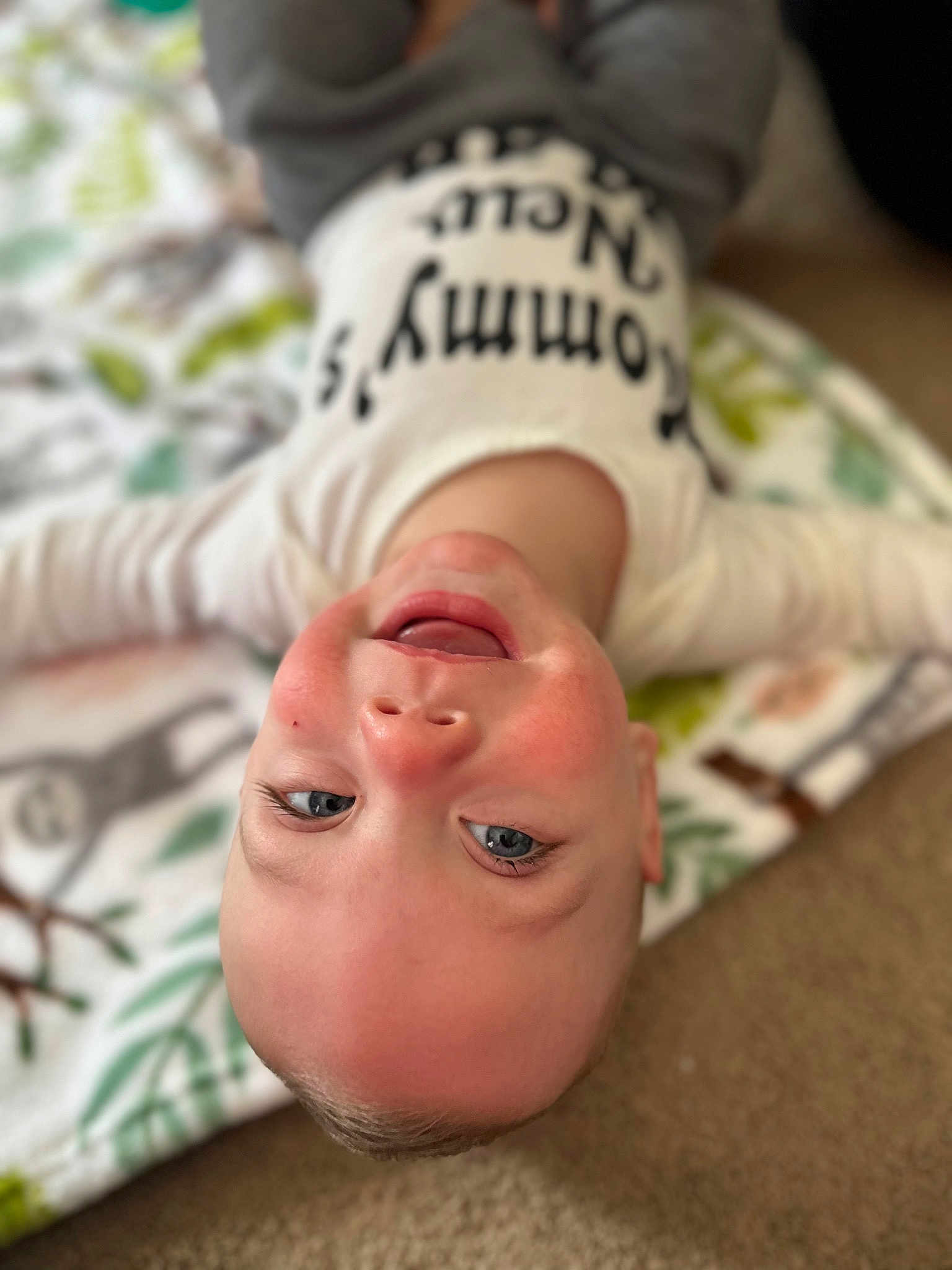 Jasper joined the competition — help win amazing prizes! baby, baby_toddler_clothing, cheek, comfort, eye, eyebrow, face, facial_expression, flooring, fun, gesture, grass, happy, head, lip, mouth, nose, skin, smile, toddler