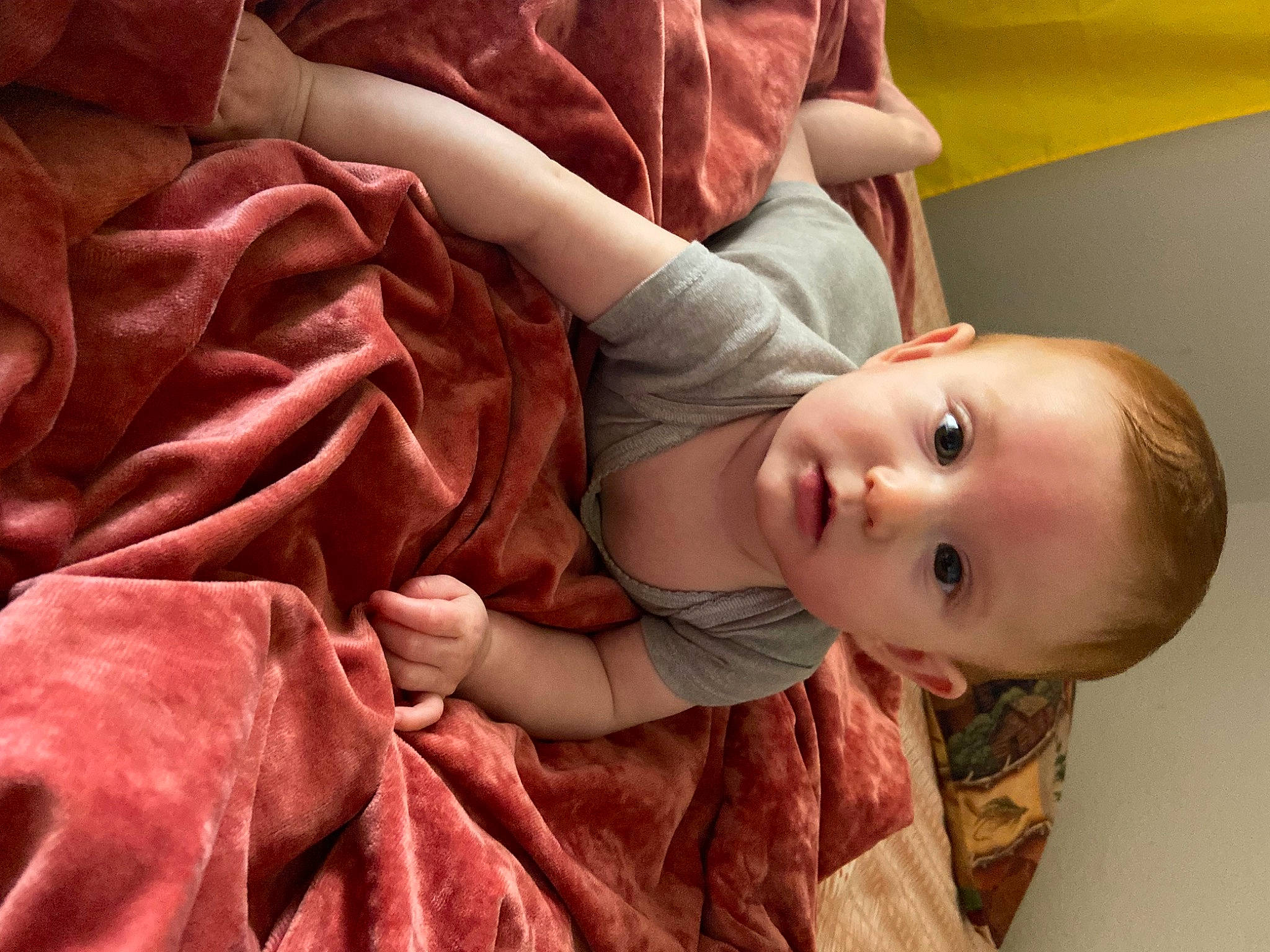 Clementine is registered to the contest to win money with this photo: baby, baby_toddler_clothing, carmine, cheek, child, comfort, dress, eyelash, facial_expression, finger, happy, headgear, linens, lip, person, pink, skin, sleeve, textile, toddler