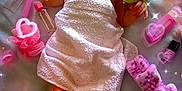 Penelope joined the competition — help win amazing prizes! baby, beauty_accessories, blanket, clip, cute, green, hair_rollers, headband, hearts, indoors, infant, nail_polish, pink, plush_toy, purple, relaxing, sleeping, soft_toy, sparkles, towel