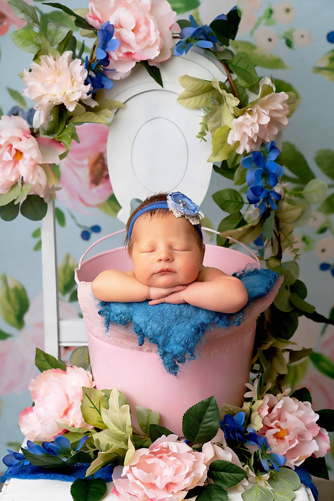 Ellison is registered to the contest to win money with this photo: aqua, azure, baby, baby_toddler_clothing, blue, botany, bouquet, creative_arts, flower, flower_arranging, green, happy, lei, person, petal, photograph, pink, plant, rose, textile