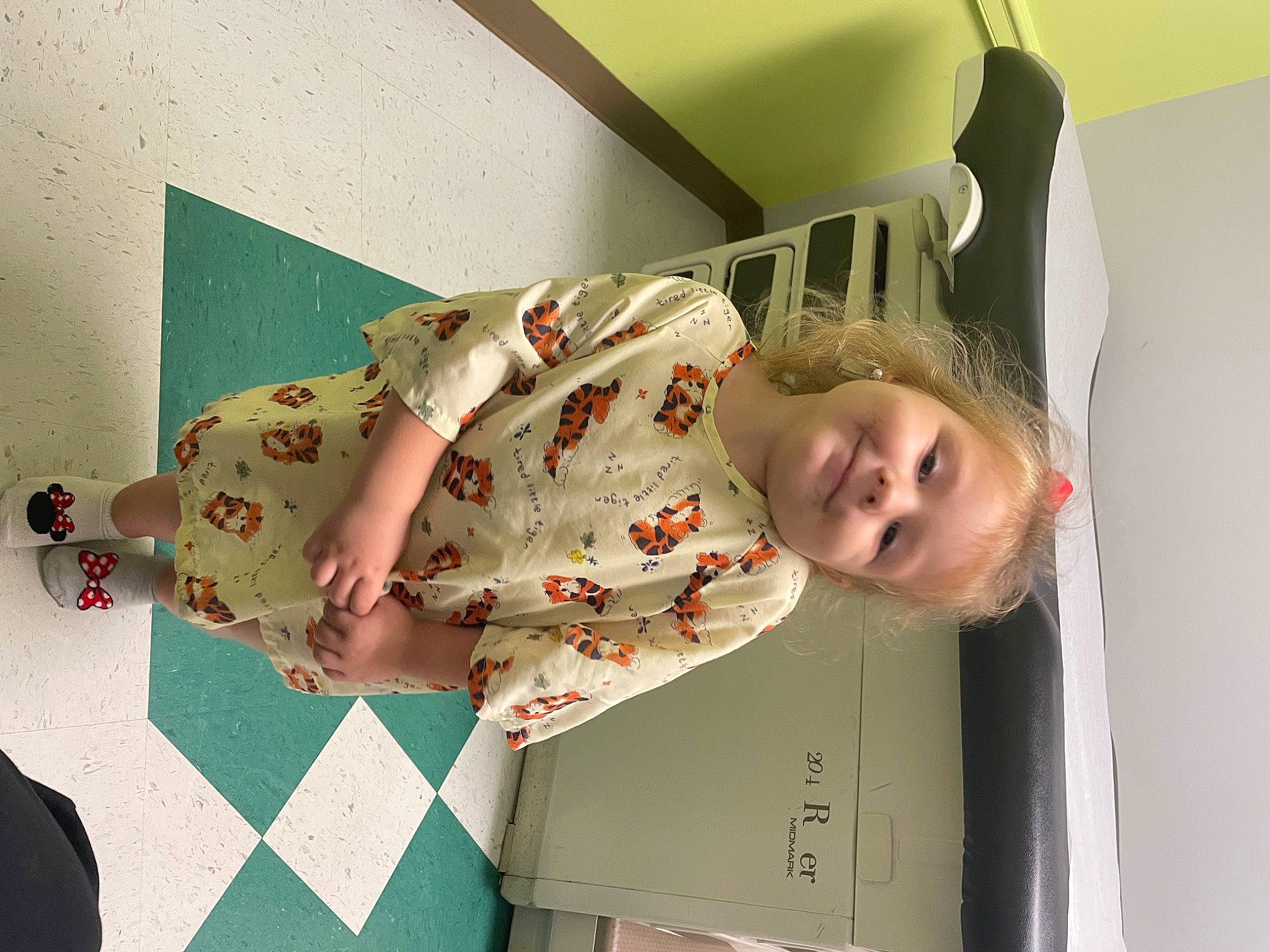 River is registered to the contest to win money with this photo: baby, baby_toddler_clothing, child, comfort, fun, happy, joy, linens, nightwear, pattern, person, room, sleeve, smile, toddler