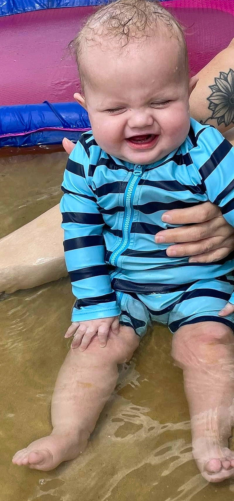 Benjamin joined the competition — help win amazing prizes! baby_toddler_clothing, blue, cheek, eye, face, finger, fun, gesture, happy, head, human, leg, mouth, nose, organ, person, photograph, skin, smile, toddler