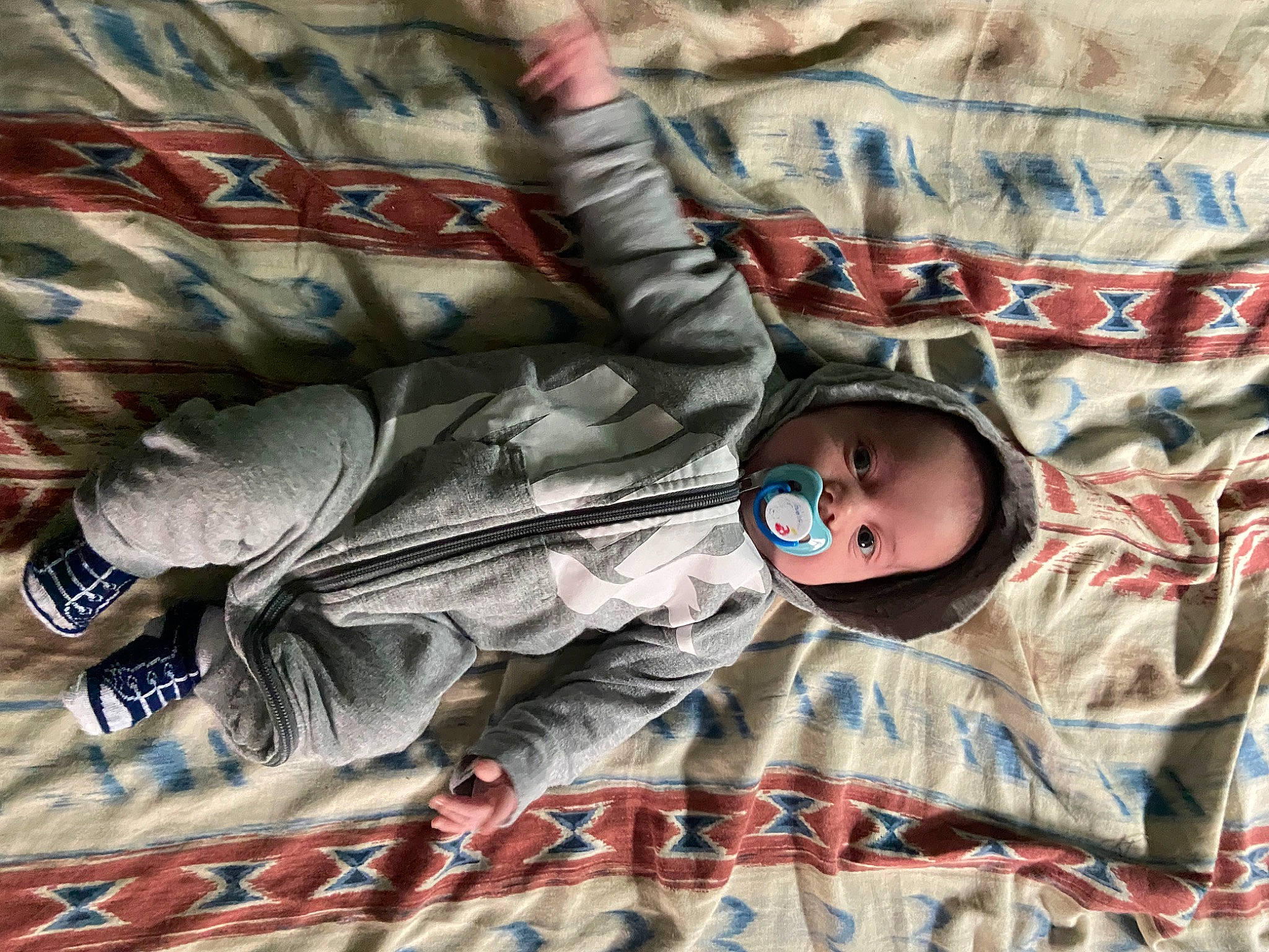 Paxton is registered to the contest to win money with this photo: baby, baby_toddler_clothing, bedding, bedtime, comfort, cool, eye, eyewear, goggles, grey, head, linens, pattern, person, plant, sleeve, sunglasses, textile, toddler, tree