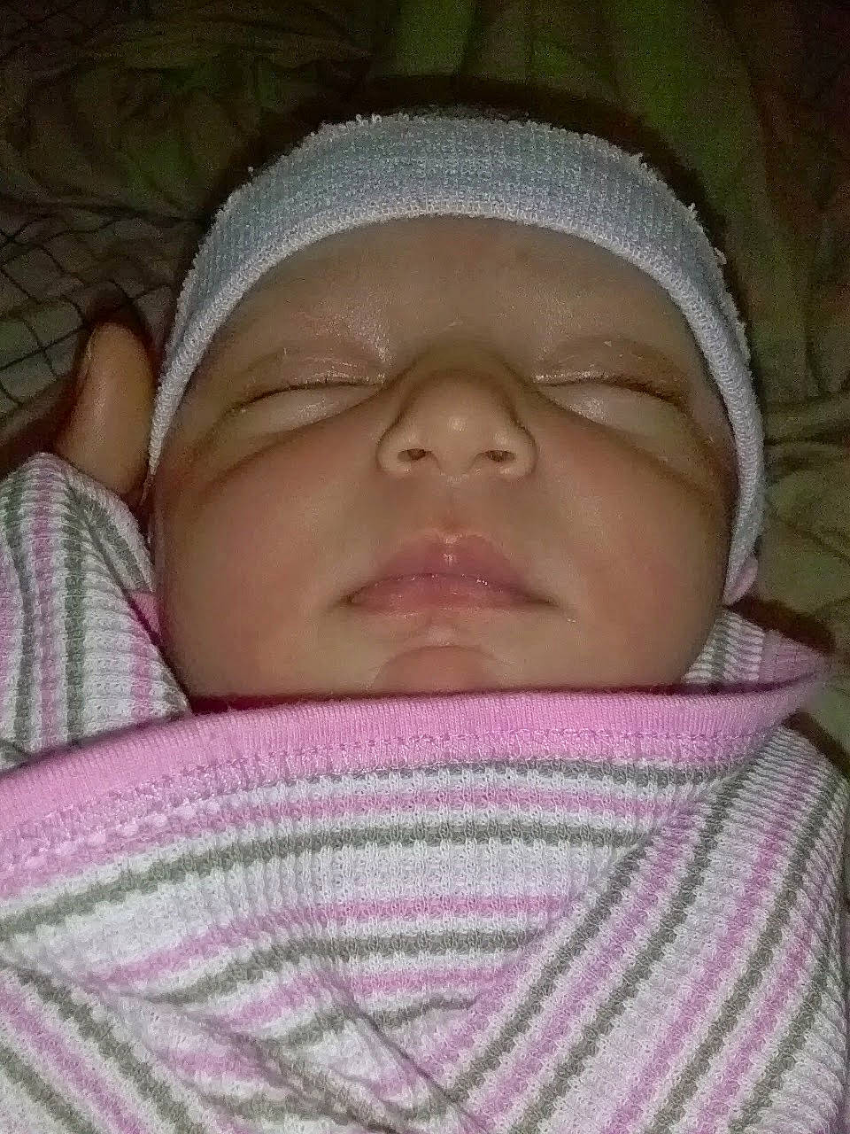 Elianna joined the competition — help win amazing prizes! cheek, child, chin, close_up, eye, eyebrow, face, forehead, girl, head, infant, lip, nose, person, purple, skin, sleep